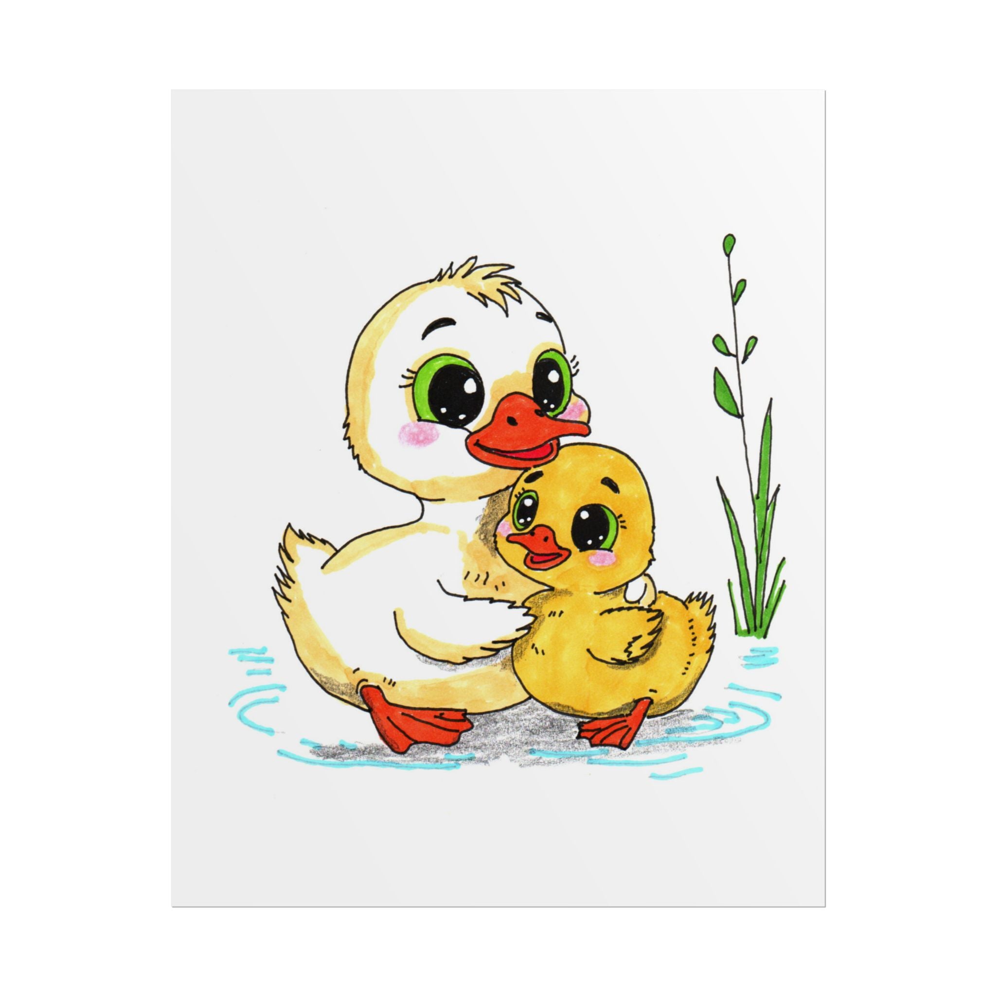 Found Her Mama Duckling Print | Cute Duck Family Wall Art | Lost & Found Critters