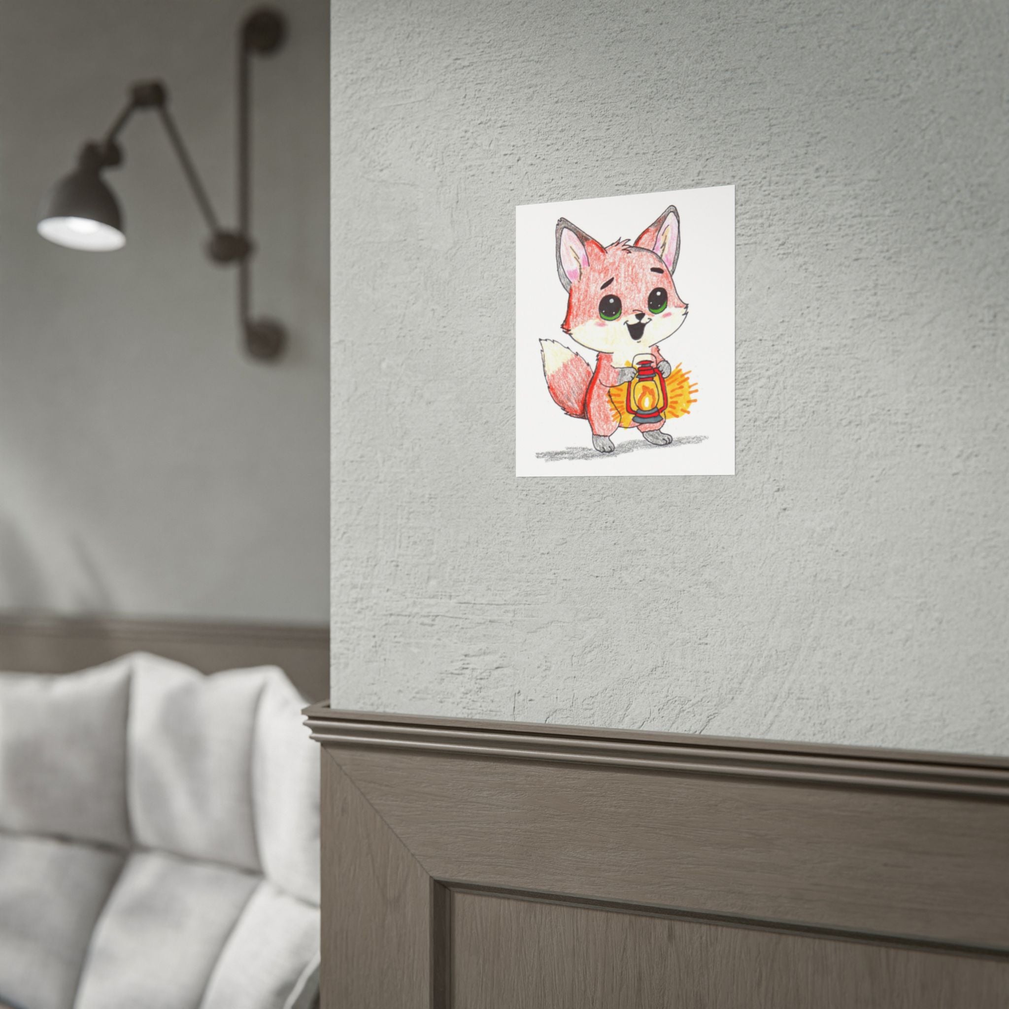 Found Her Fire Fox Art Print | Hand Drawn Woodland Fox Wall Art | Lost & Found Critters
