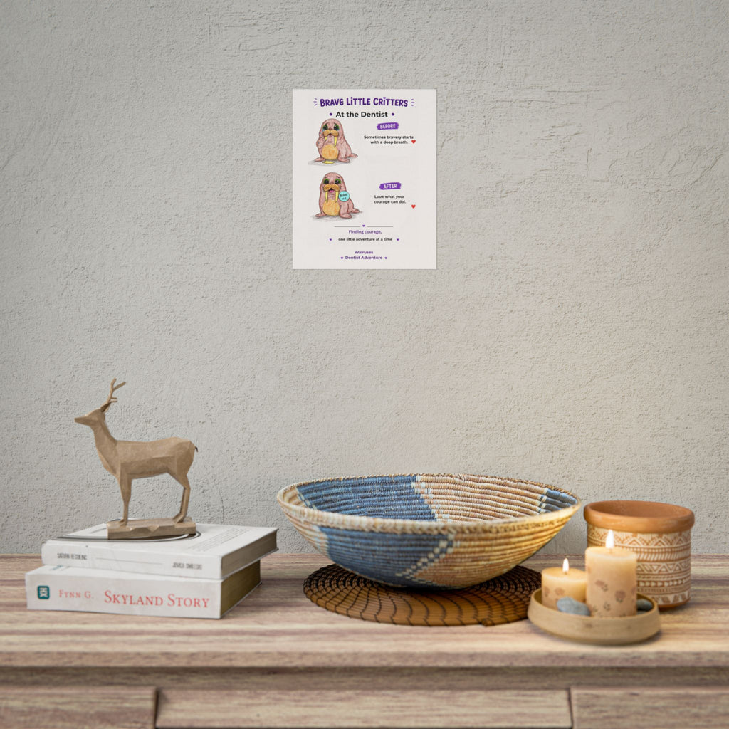 Brave Little Critters Walruses Dentist Adventure | Before & After Encouragement Poster