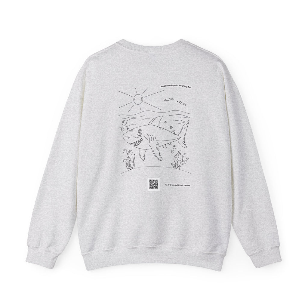 Great White Shark – Hand-Drawn Ocean Critter Sweatshirt