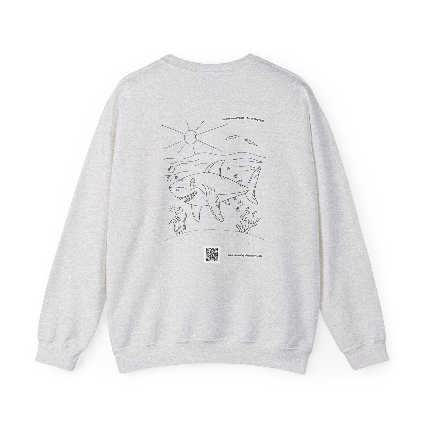 Great White Shark – Hand-Drawn Ocean Critter Sweatshirt