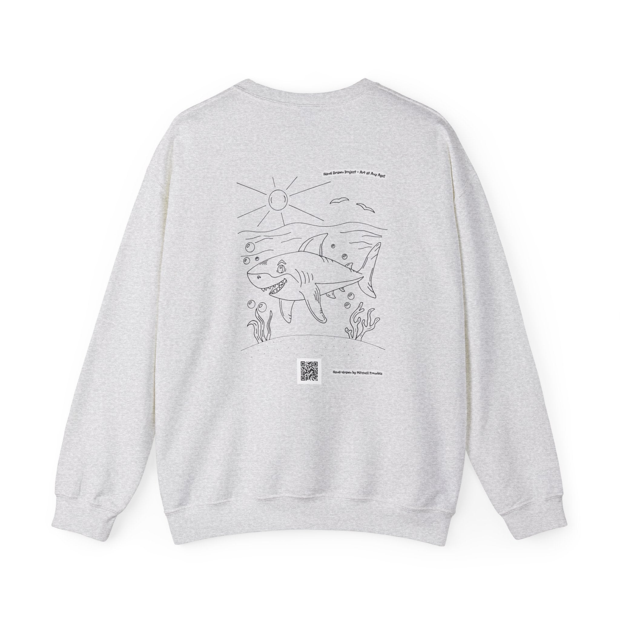 Great White Shark – Hand-Drawn Ocean Critter Sweatshirt