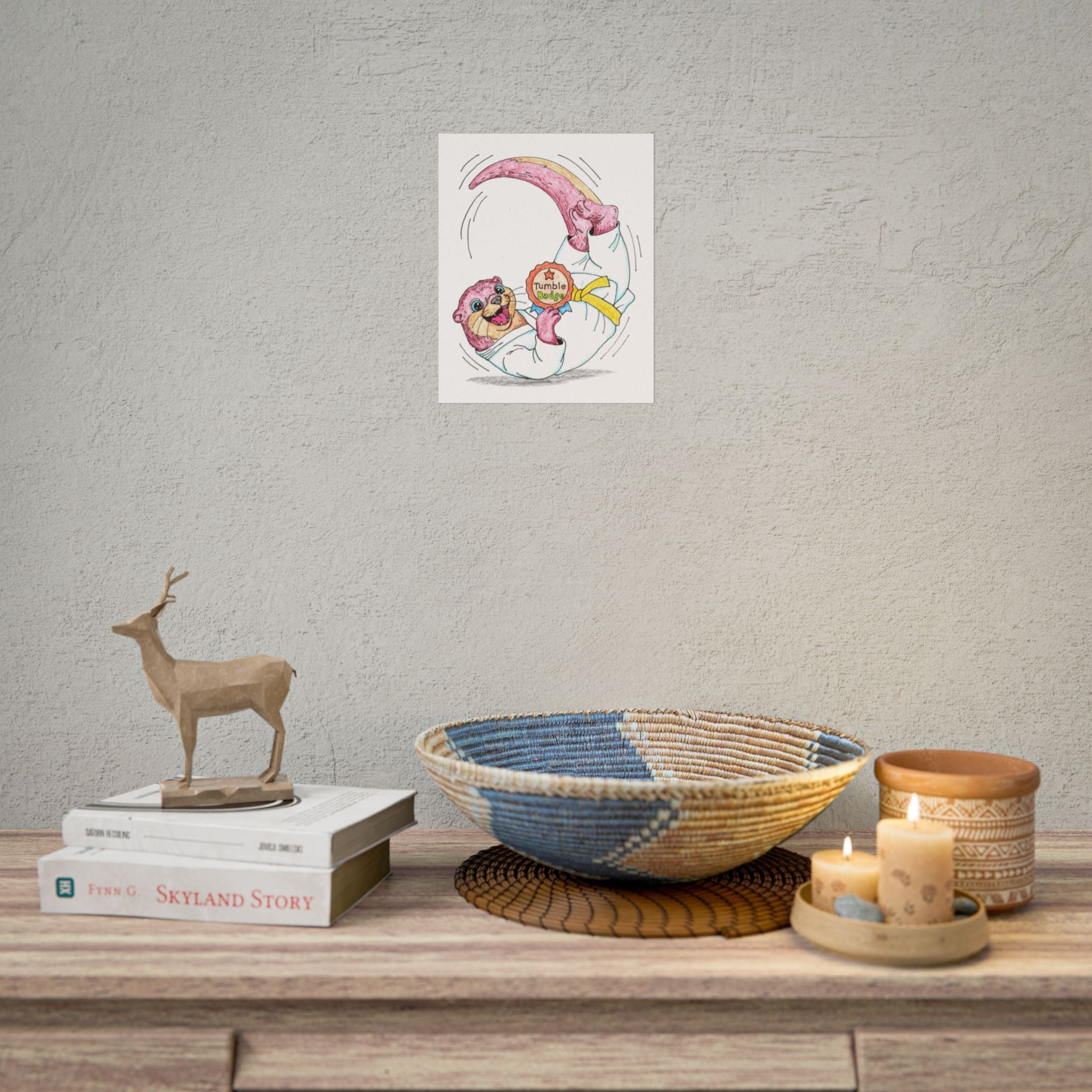 Olive the Tumbling Otter Print | Kids Martial Arts Wall Art | Brave Little Movers