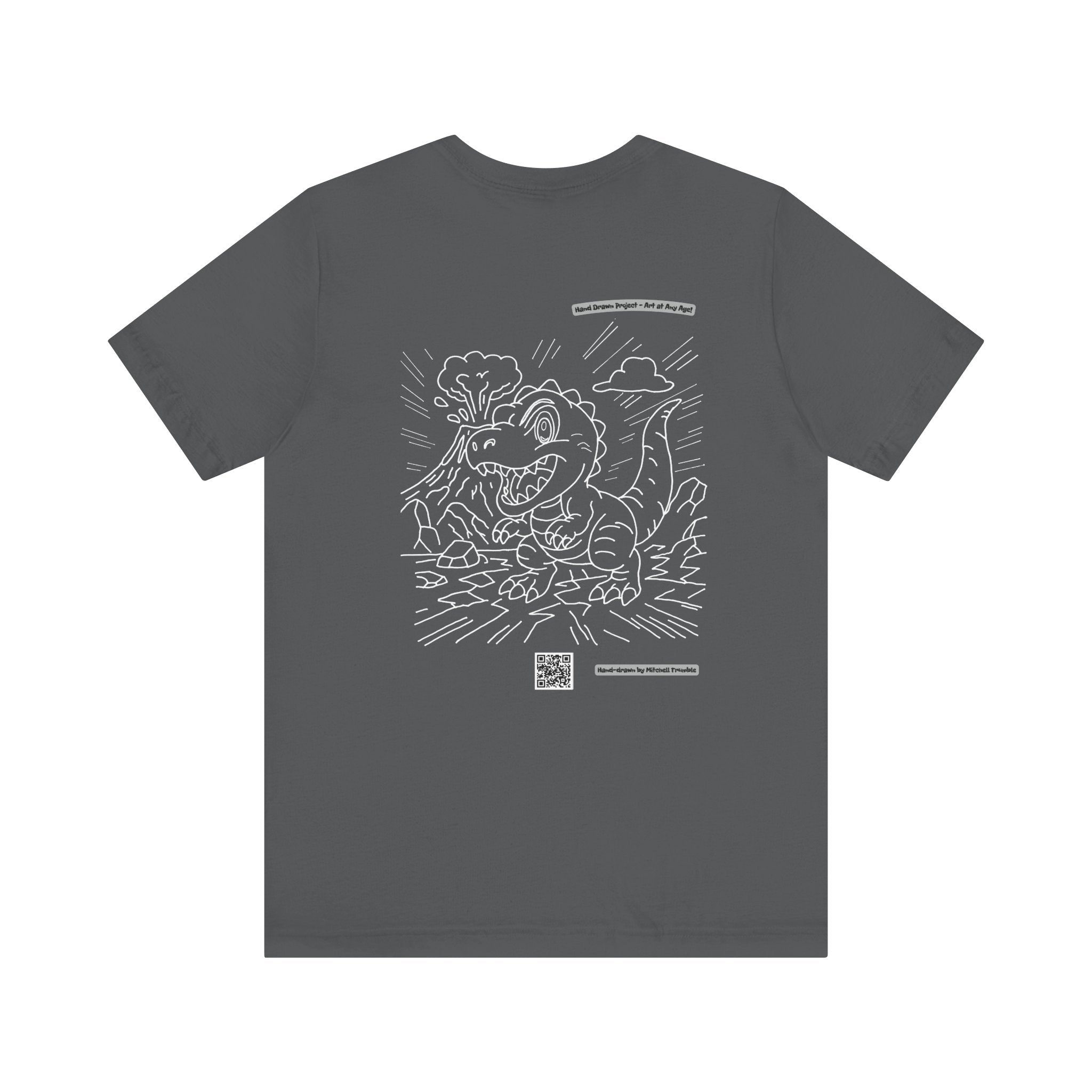 T-Rex T-Shirt – Hand-Drawn Dinosaur Design by Mitchell Trumble | Unisex Bella+Canvas 3001