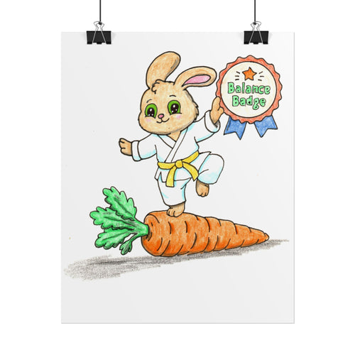 Benny the Balance Bunny Print | Kids Martial Arts Wall Art