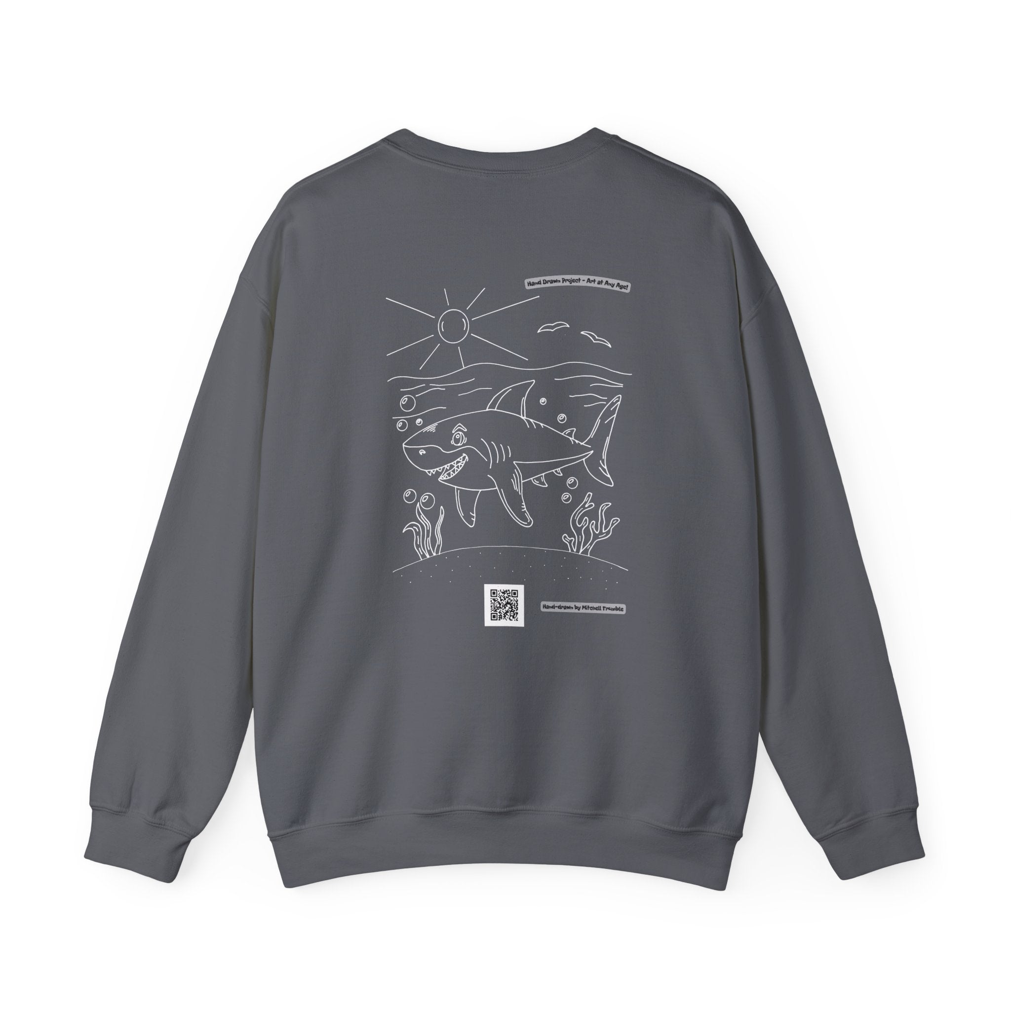 Great White Shark – Hand-Drawn Ocean Critter Sweatshirt