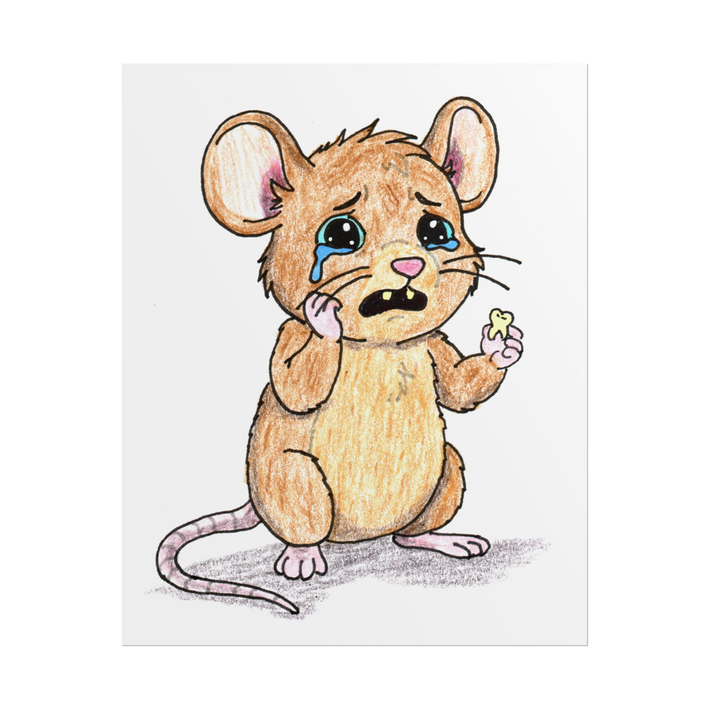 Mouse Lost His First Tooth | Hand Drawn Nursery Wall Art Print