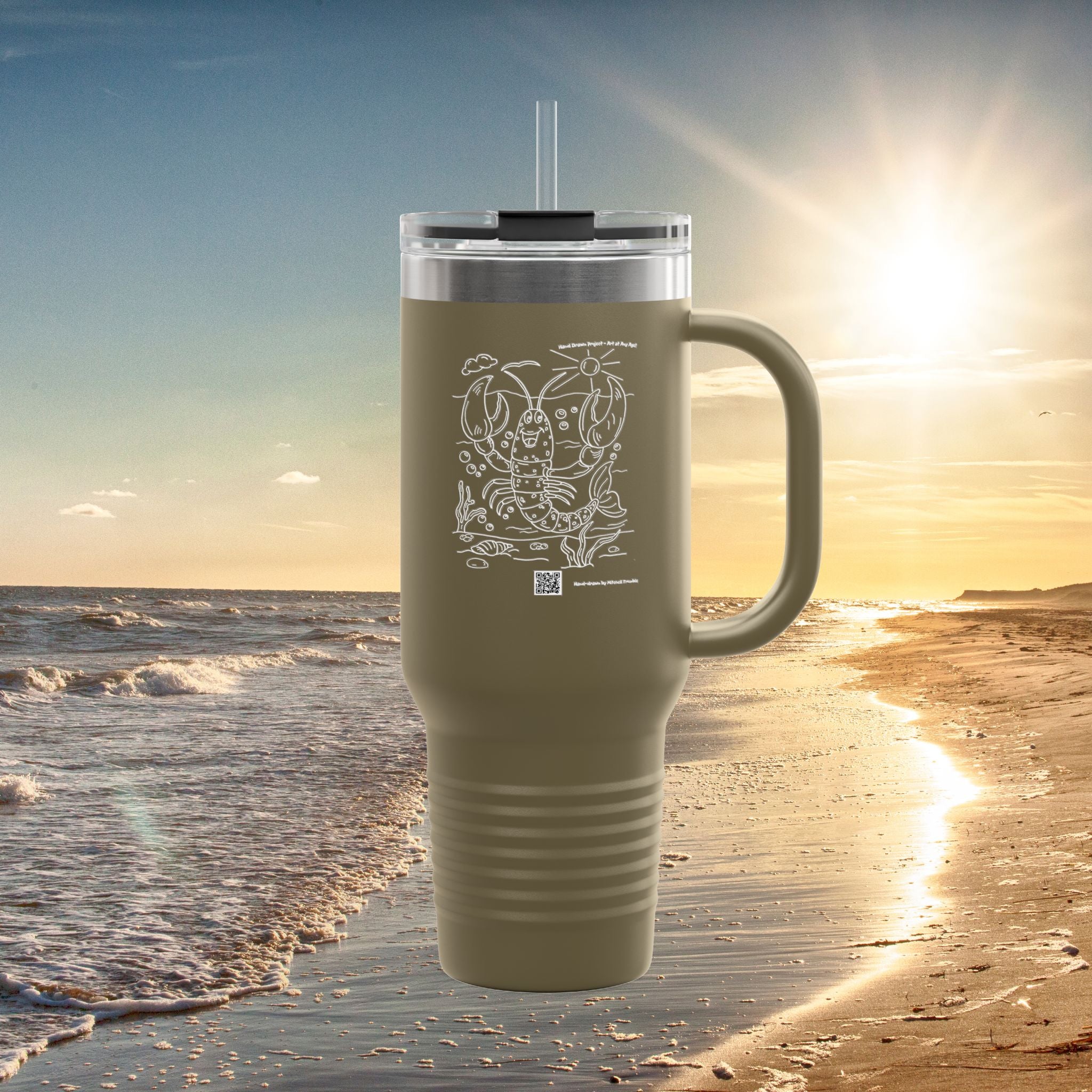 Cheerful Lobster Travel Mug – Ocean Critter Travel Mug