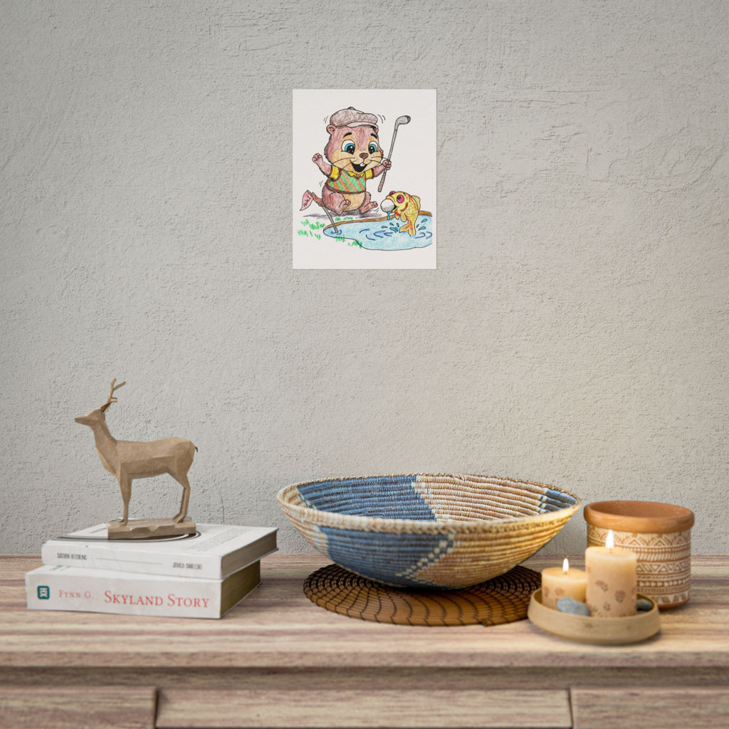 Gopher Finds His Golf Ball Print | Cute Golf Wall Art