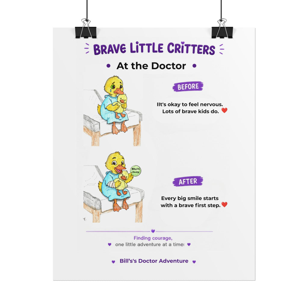 Duck Encouragement Poster | Pediatric Office Wall Art | Hand Drawn Nursery Print