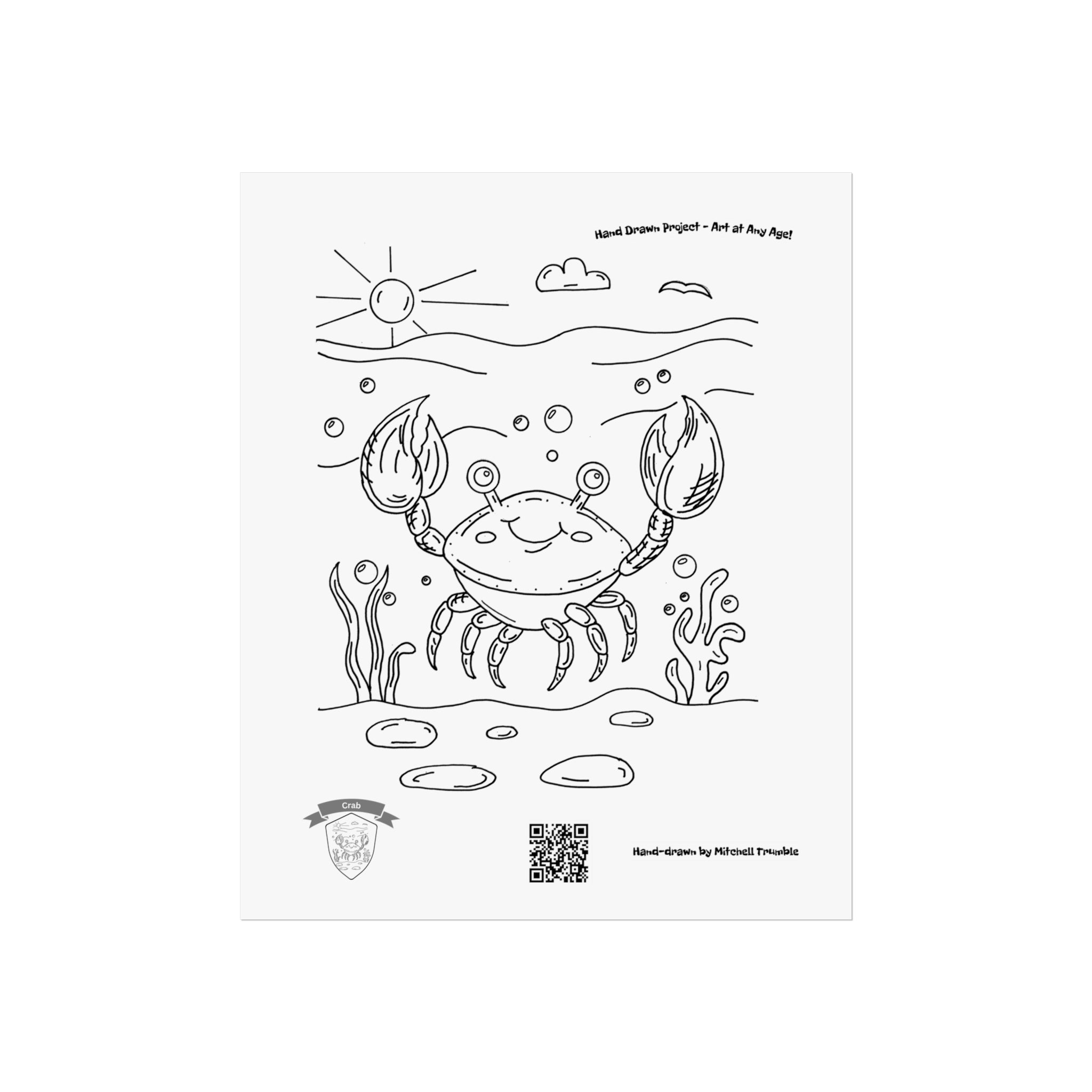 Cute Crab Art Poster