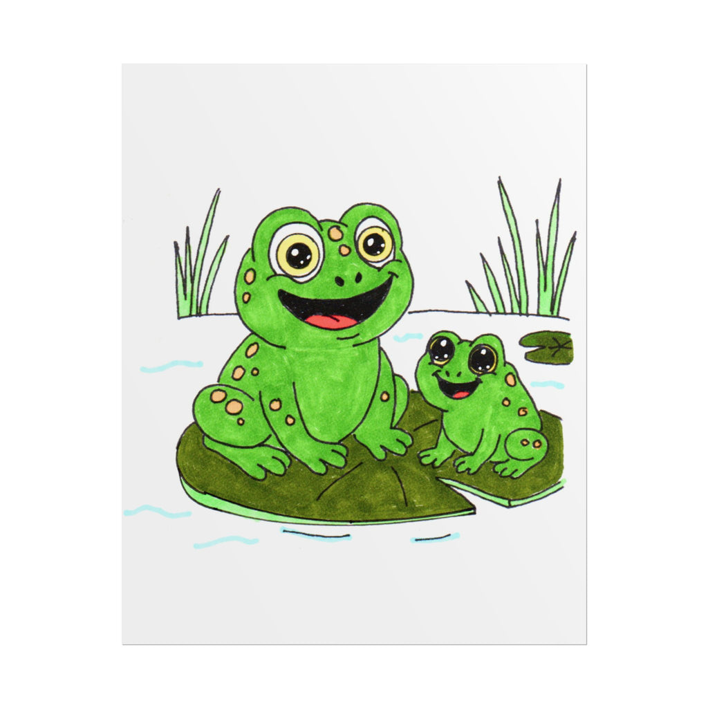 Lilly Pad New Frog Meets New Friend - Pond Printable Nursery Artwork Download
