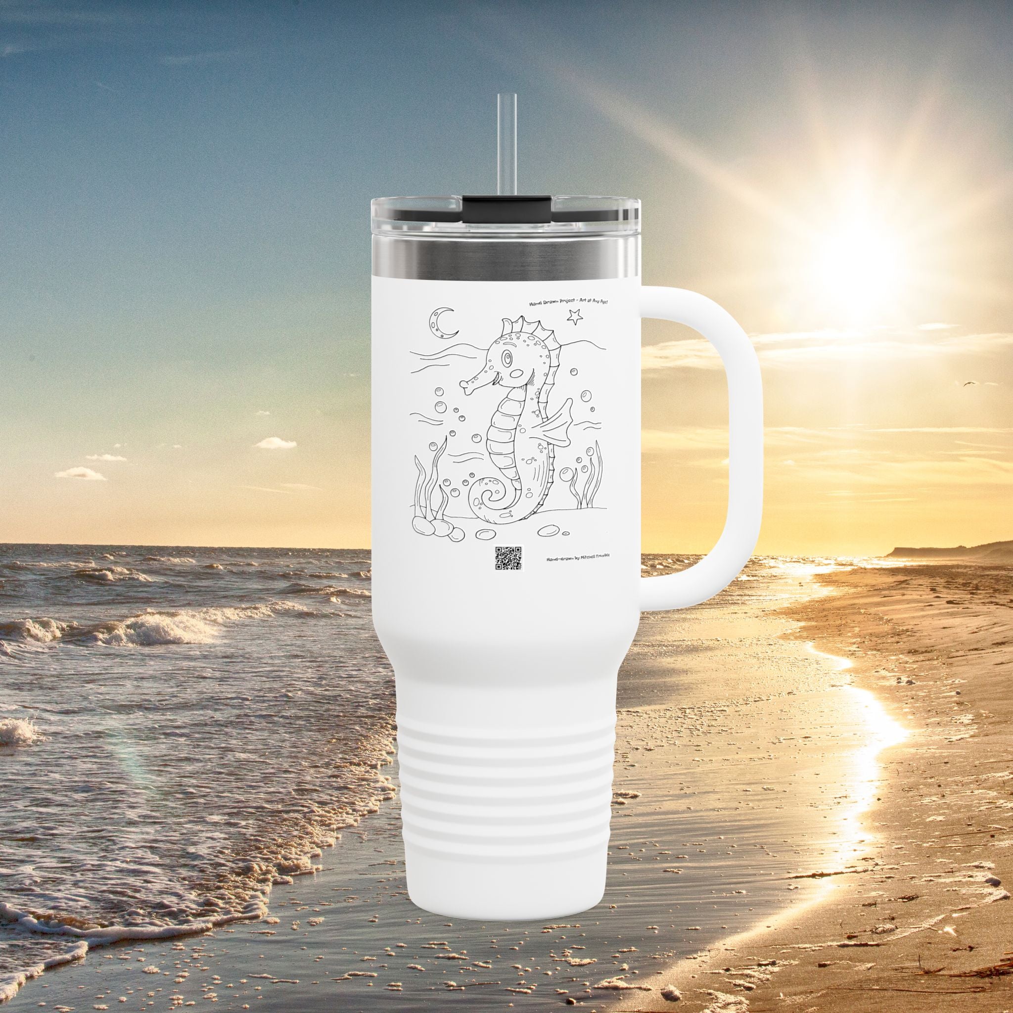Adorable Seahorse Ocean Adventure Travel Mug