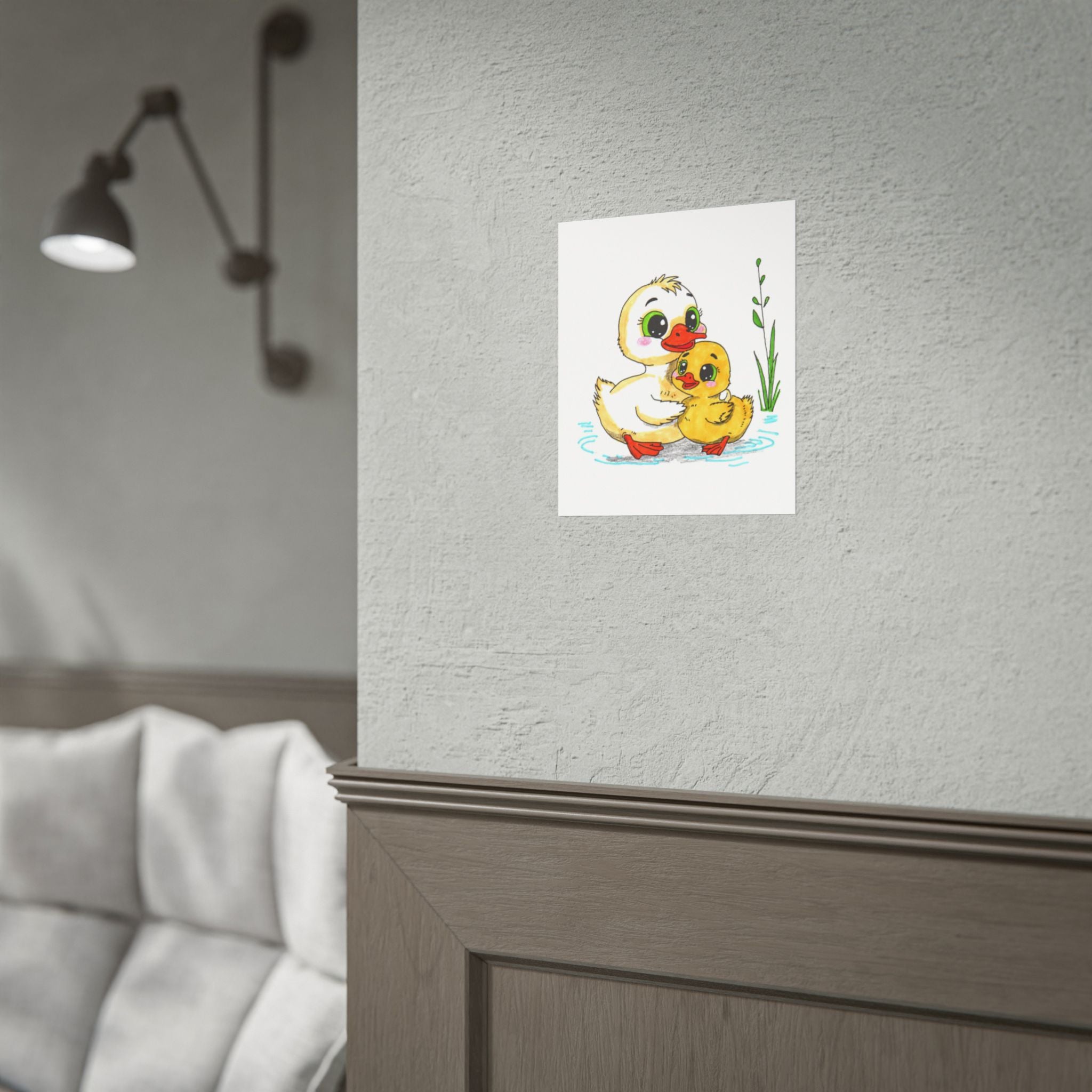 Found Her Mama Duckling Print | Cute Duck Family Wall Art | Lost & Found Critters