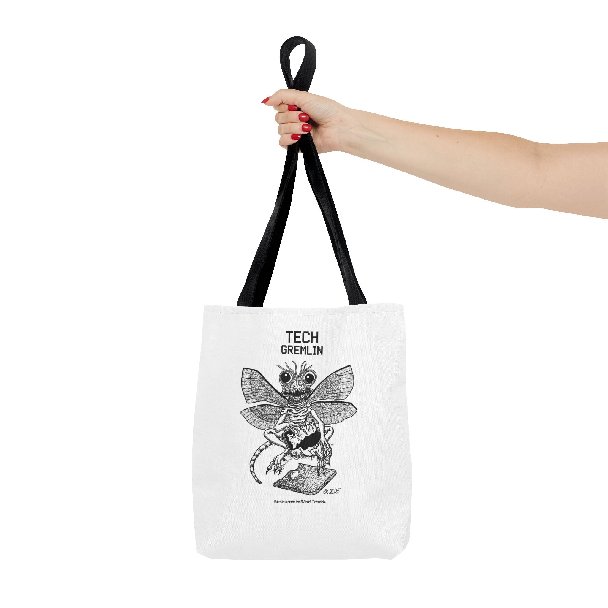 Tech Gremlin Tote Bag – Mischief in Every Byte by Robert Trumble