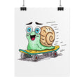She Found Her Speed | Hand Drawn Snail Print | Cute Skateboard Snail Wall Art
