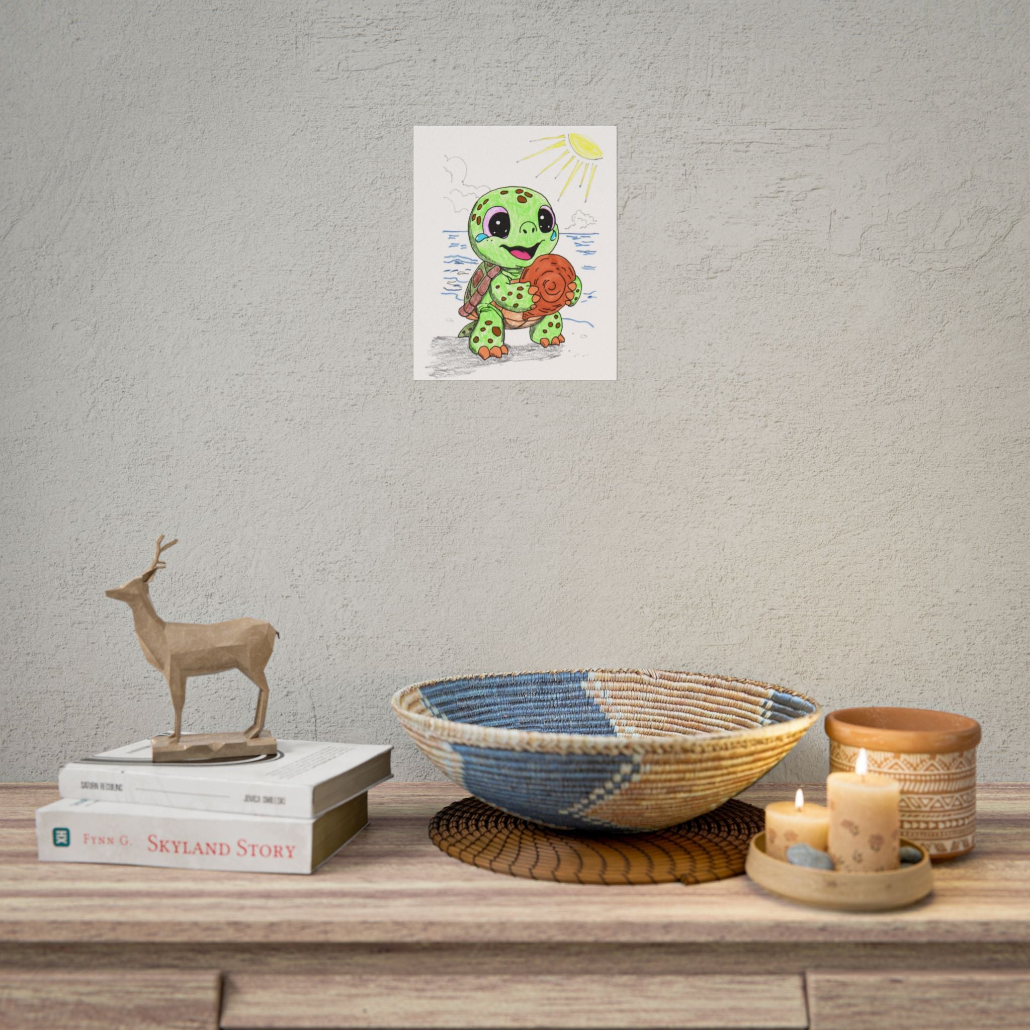Sea Turtle Found Her Shell Print, Ocean Nursery Story Wall Decor
