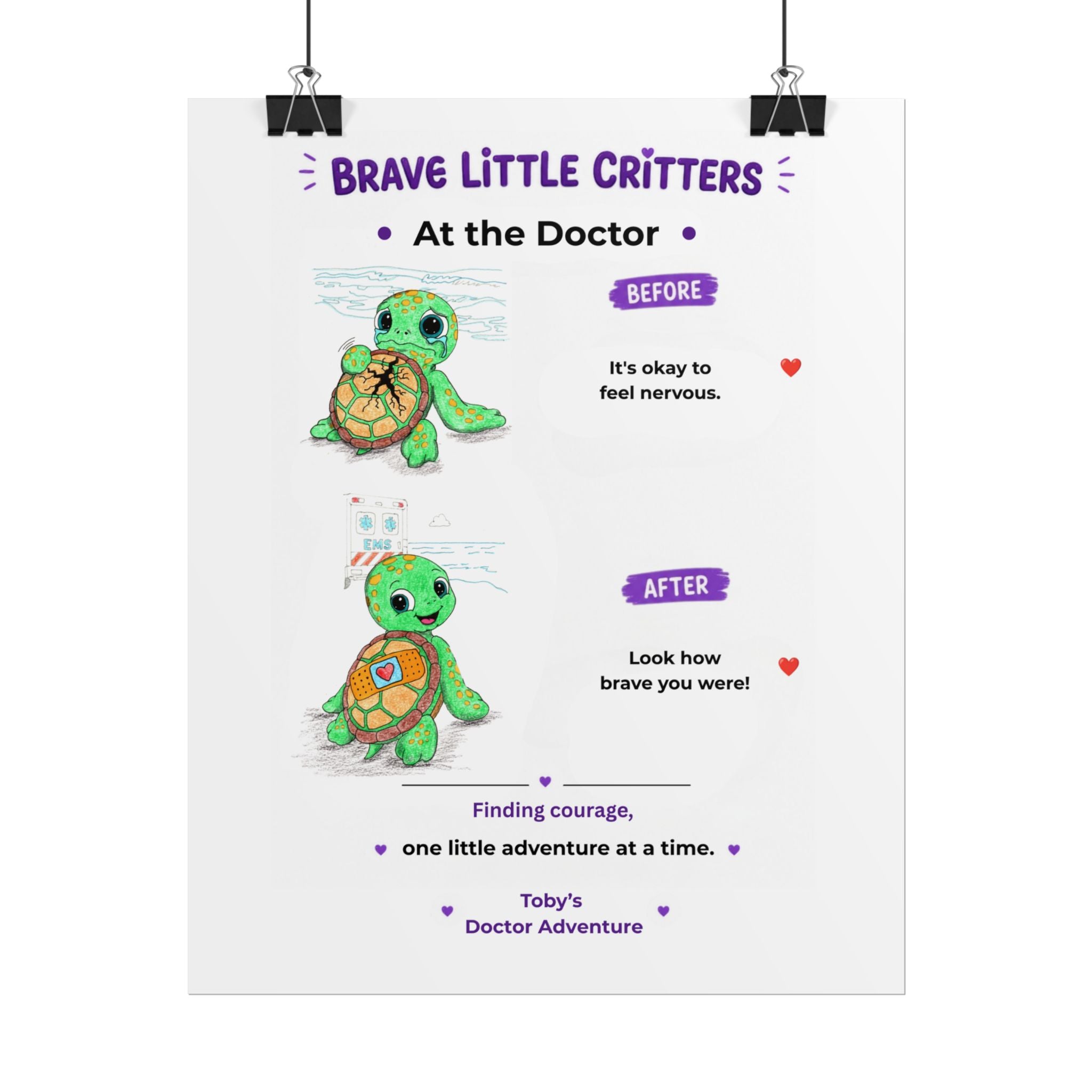 Toby's Doctor Adventure Encouragement Poster | Brave Little Critters