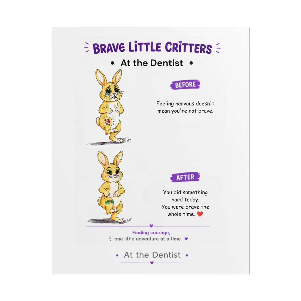 Brave Little Critters Encouragement Poster | Bunny Bandage Wall Art