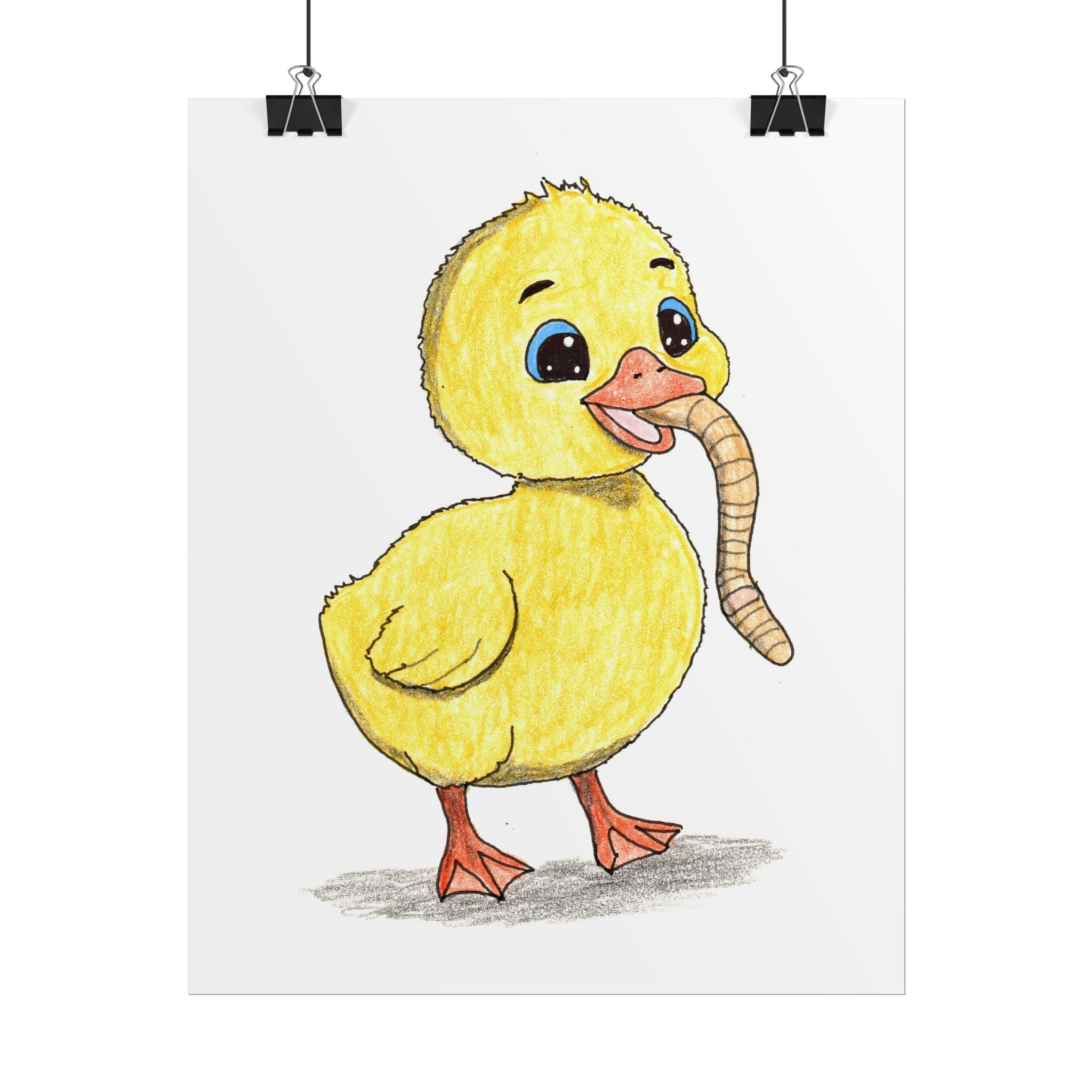 Happy Gosling Wall Art, Cute Baby Goose Print