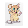 Mouse Celebrates His First Tooth | Hand Drawn Wall Art Print | Tooth Fairy Gift
