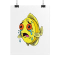 Sad Yellow Fish Lost Her Seaweed | Hand Drawn Lost & Found Critter Print | Printable Wall Art
