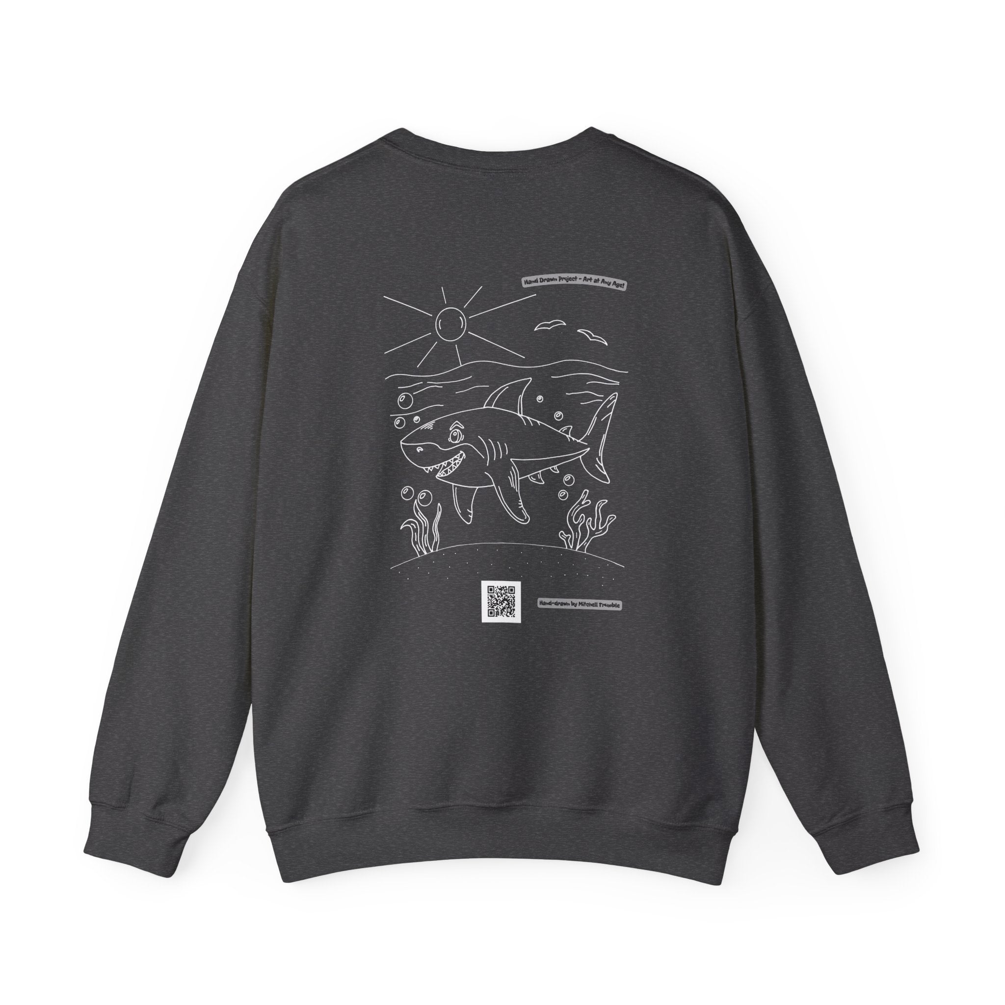 Great White Shark – Hand-Drawn Ocean Critter Sweatshirt