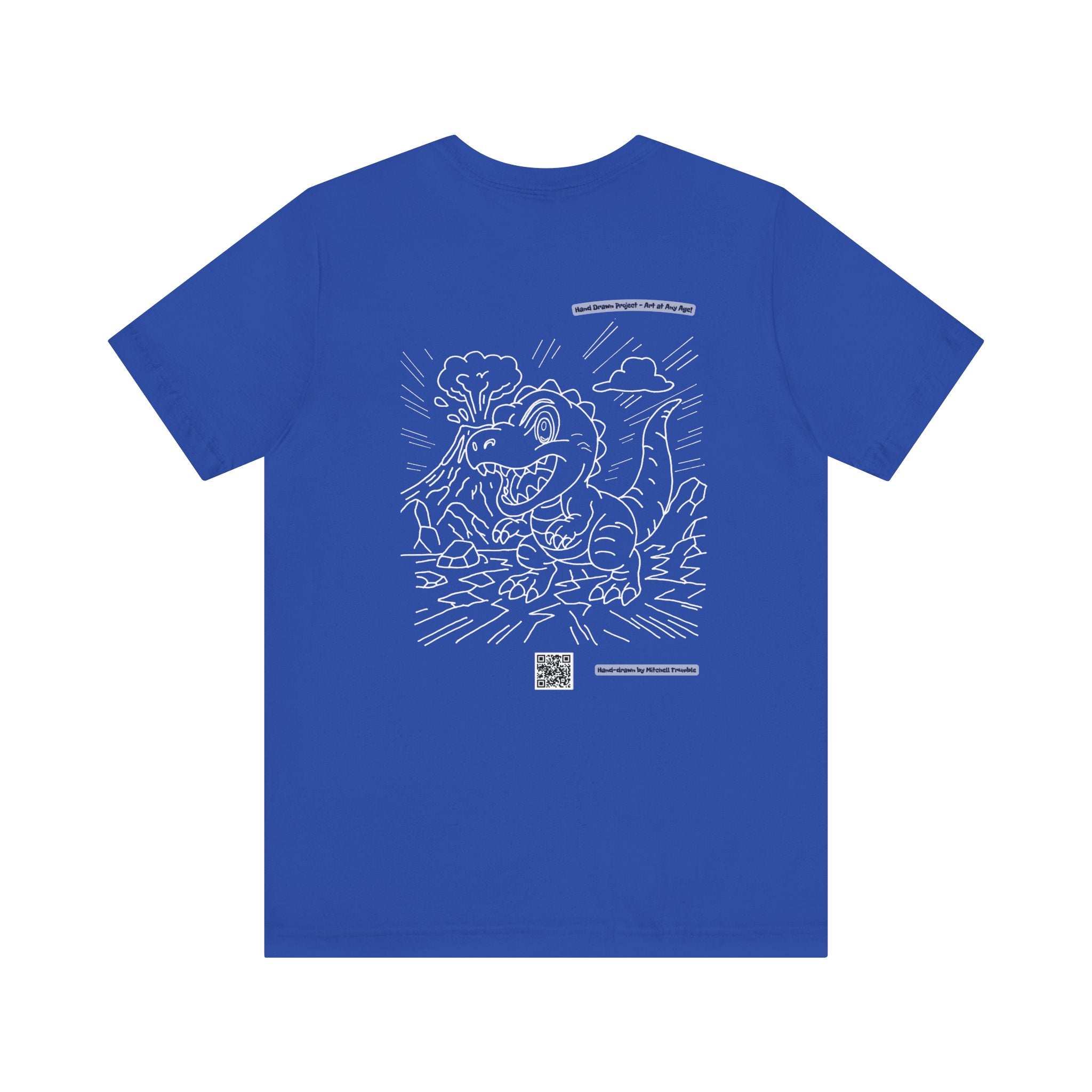 T-Rex T-Shirt – Hand-Drawn Dinosaur Design by Mitchell Trumble | Unisex Bella+Canvas 3001