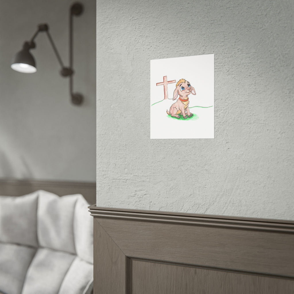 Amazing Grace Lamb Wall Art | Christian Nursery Decor | Bible Animal Print