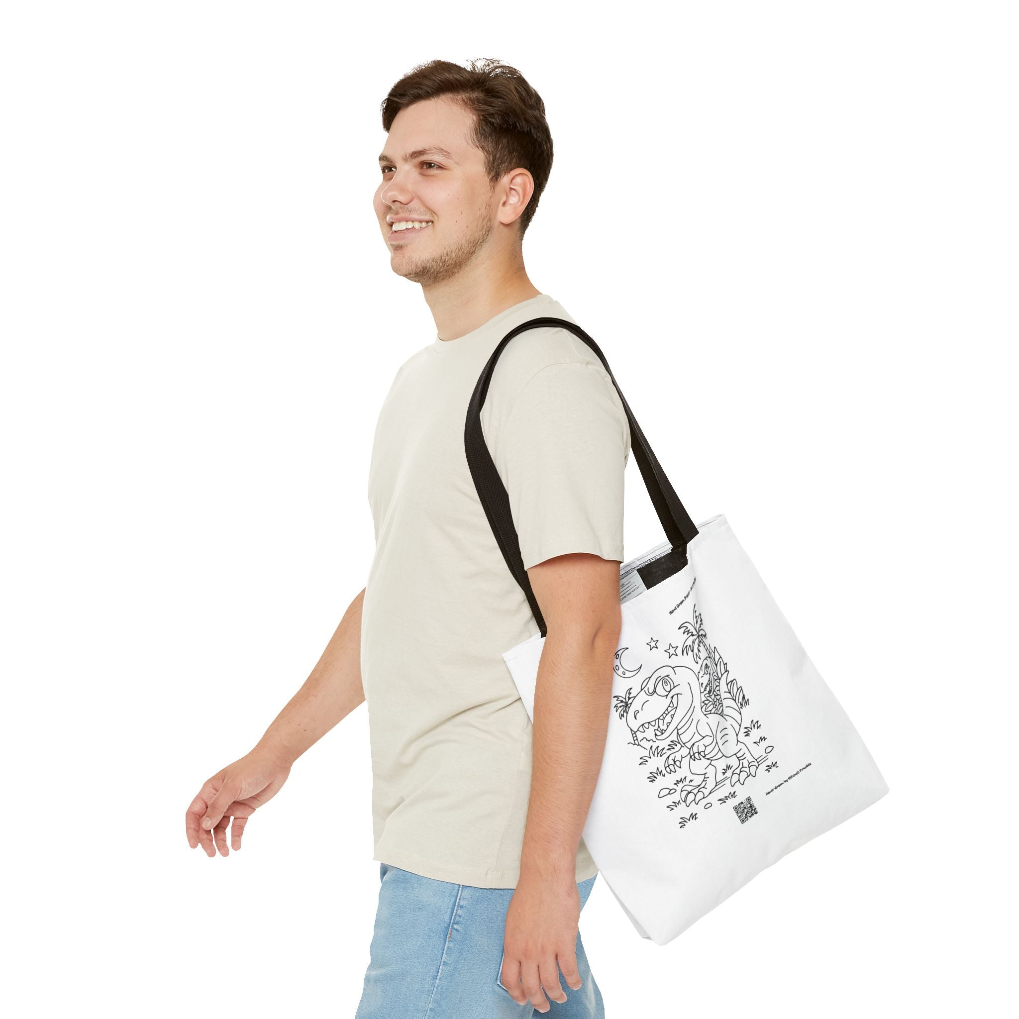 Velociraptor Tote Bag | Hand-Drawn Dino Design by Mitchell Trumble | Reusable Eco-Friendly Tote