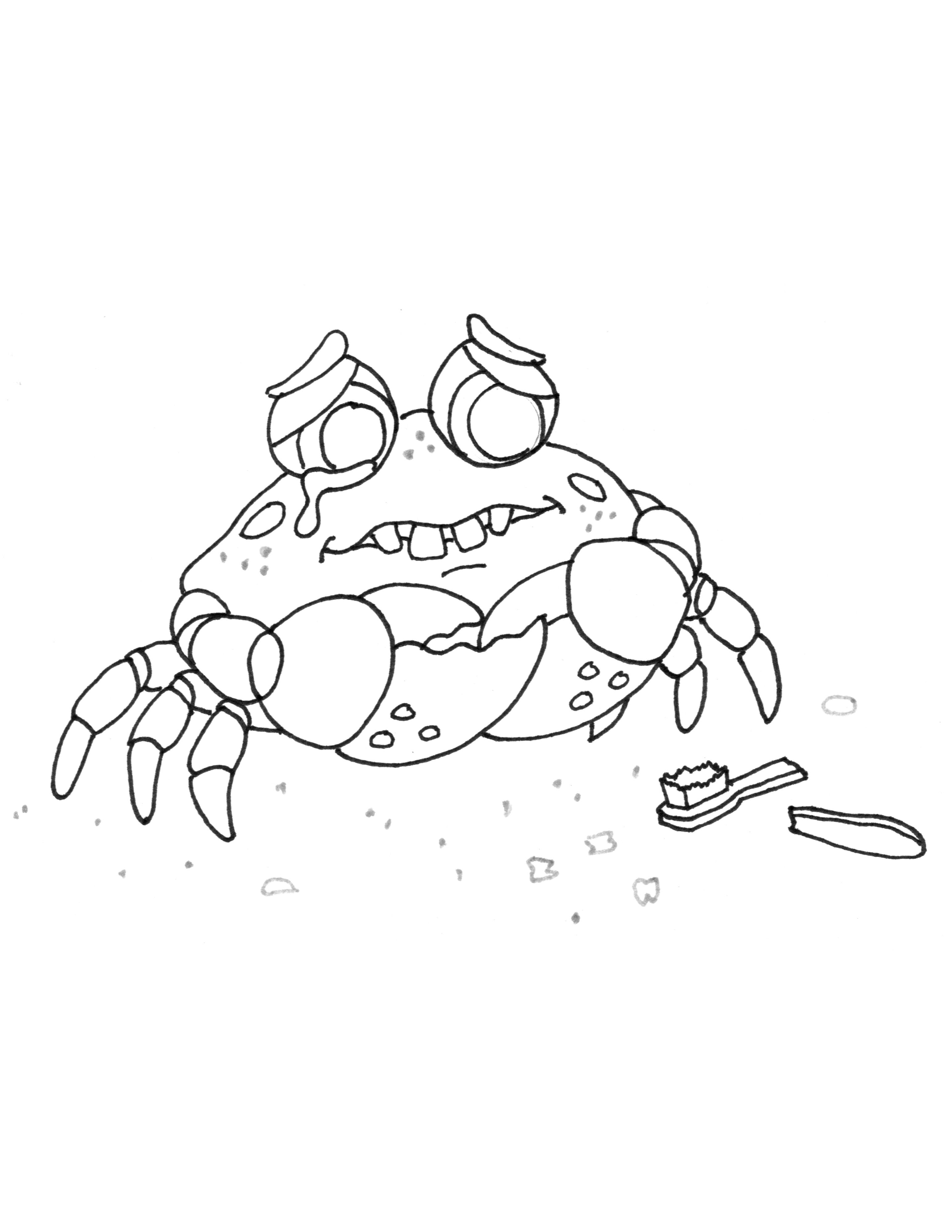 Free Crab Coloring Page | Printable PDF for Kids