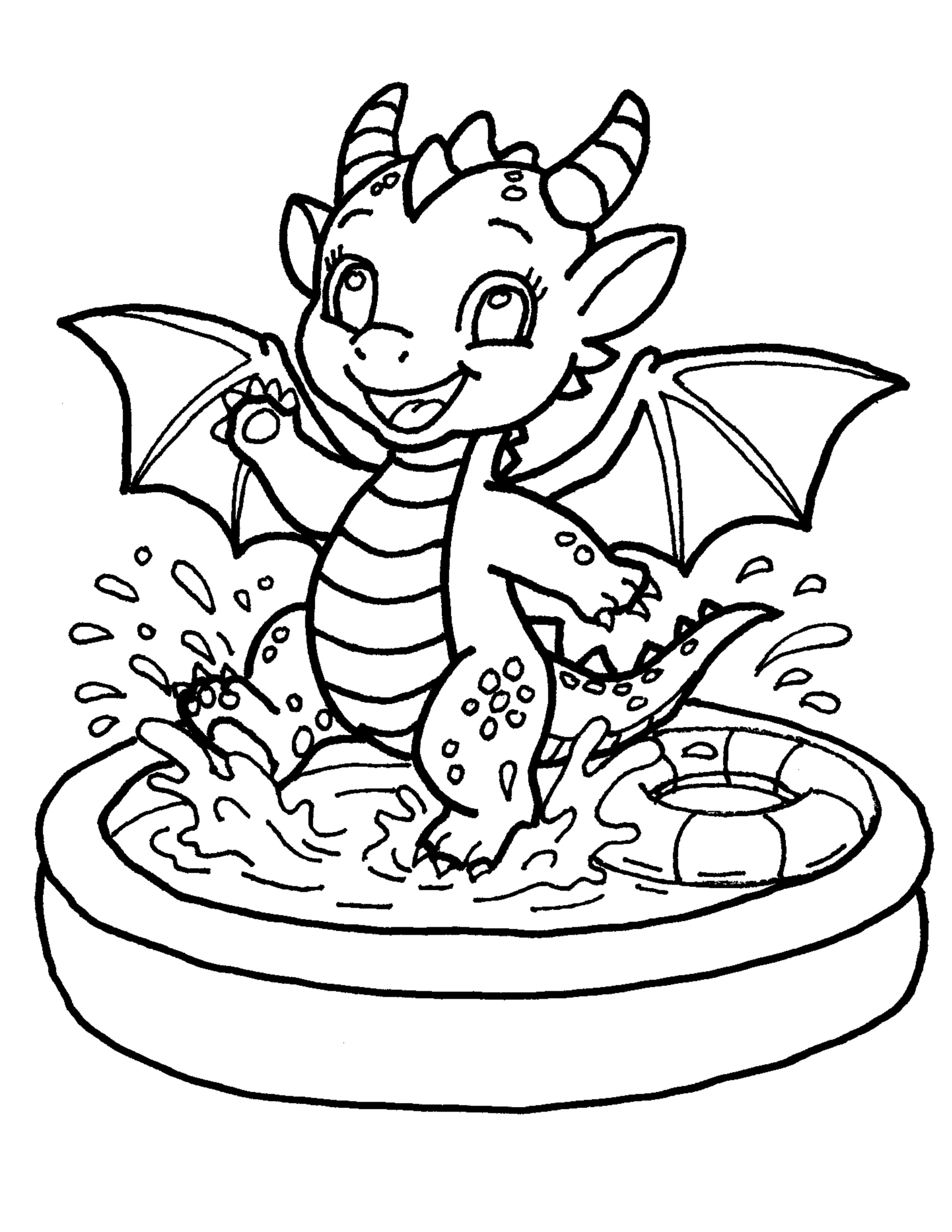 Digital Free Dragon #2 Coloring Page | Printable PDF