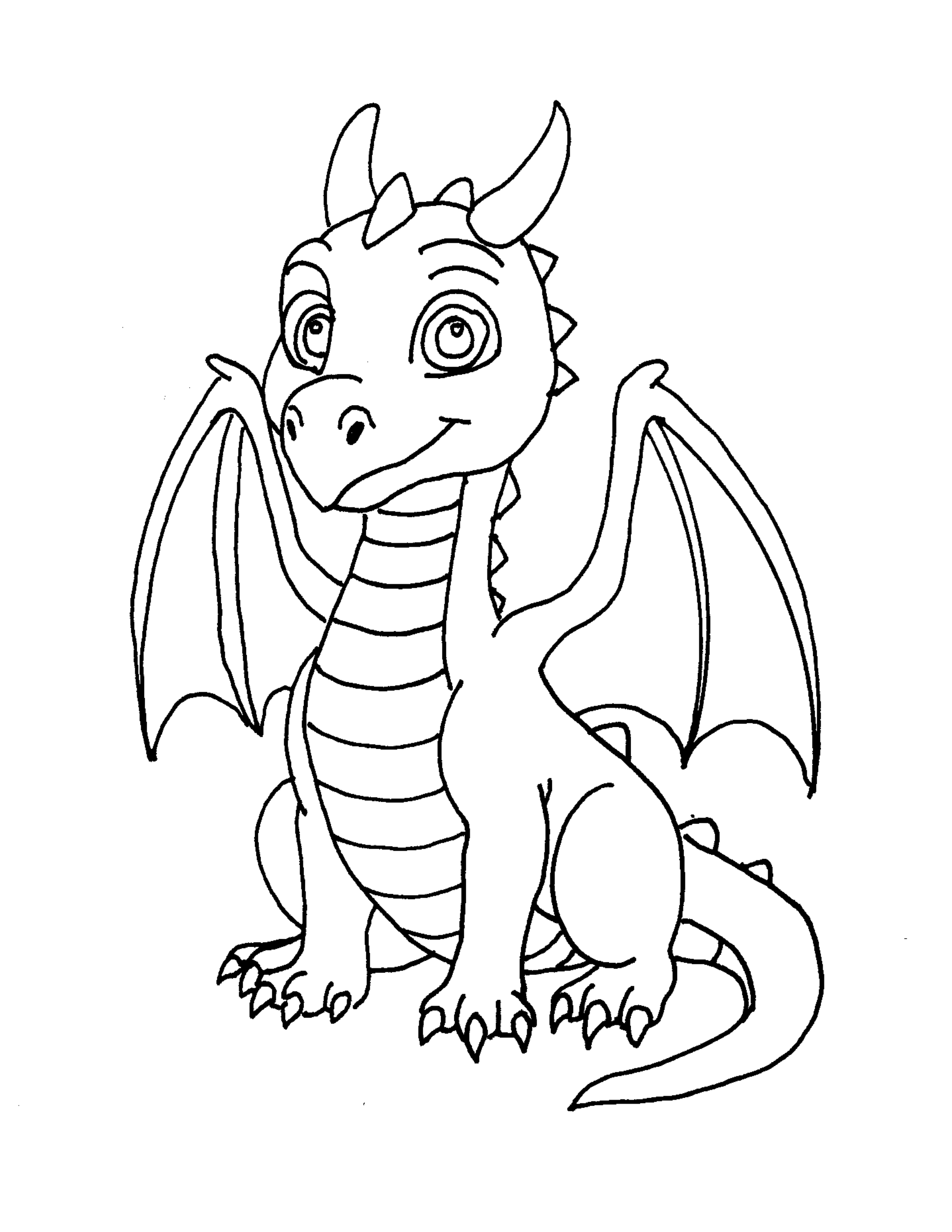 Free Dragon Looking Up Coloring Page | Printable PDF for Kids