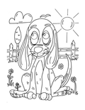 Free Cute Puppy on a Farm Coloring Page | Printable PDF for Kids