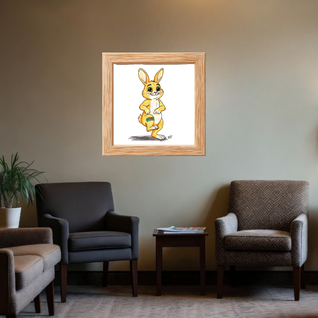 Brave Little Critters Hurt Bunny Print | Bunny with Bandage Wall Art |