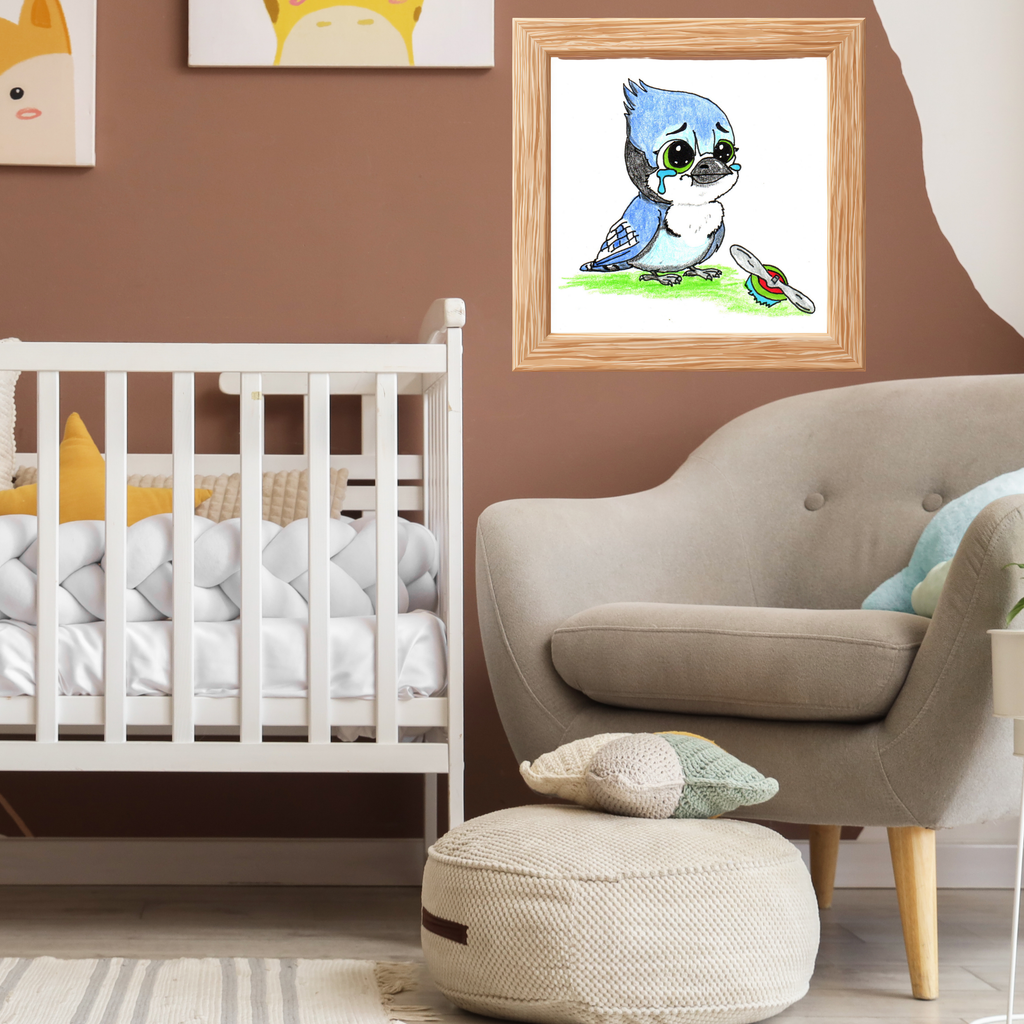 Blue Jay Lost His Airplane | Lost & Found Critters | Hand Drawn Bird Art Print