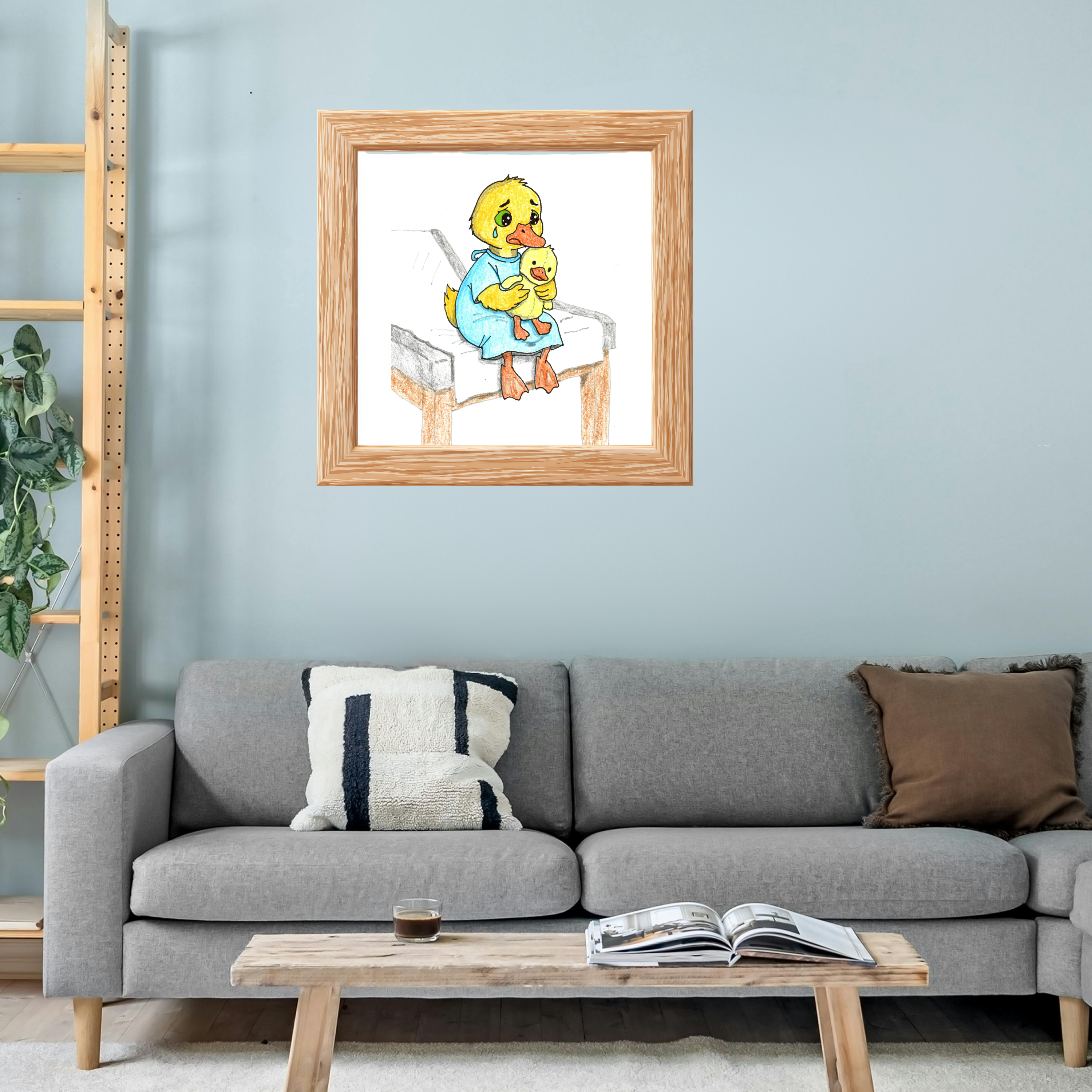 Brave Duck Doctor Visit Print | Hand Drawn Nursery Wall Art