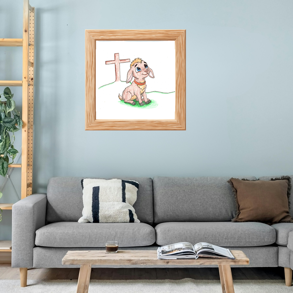 Amazing Grace Lamb Wall Art | Christian Nursery Decor | Bible Animal Print