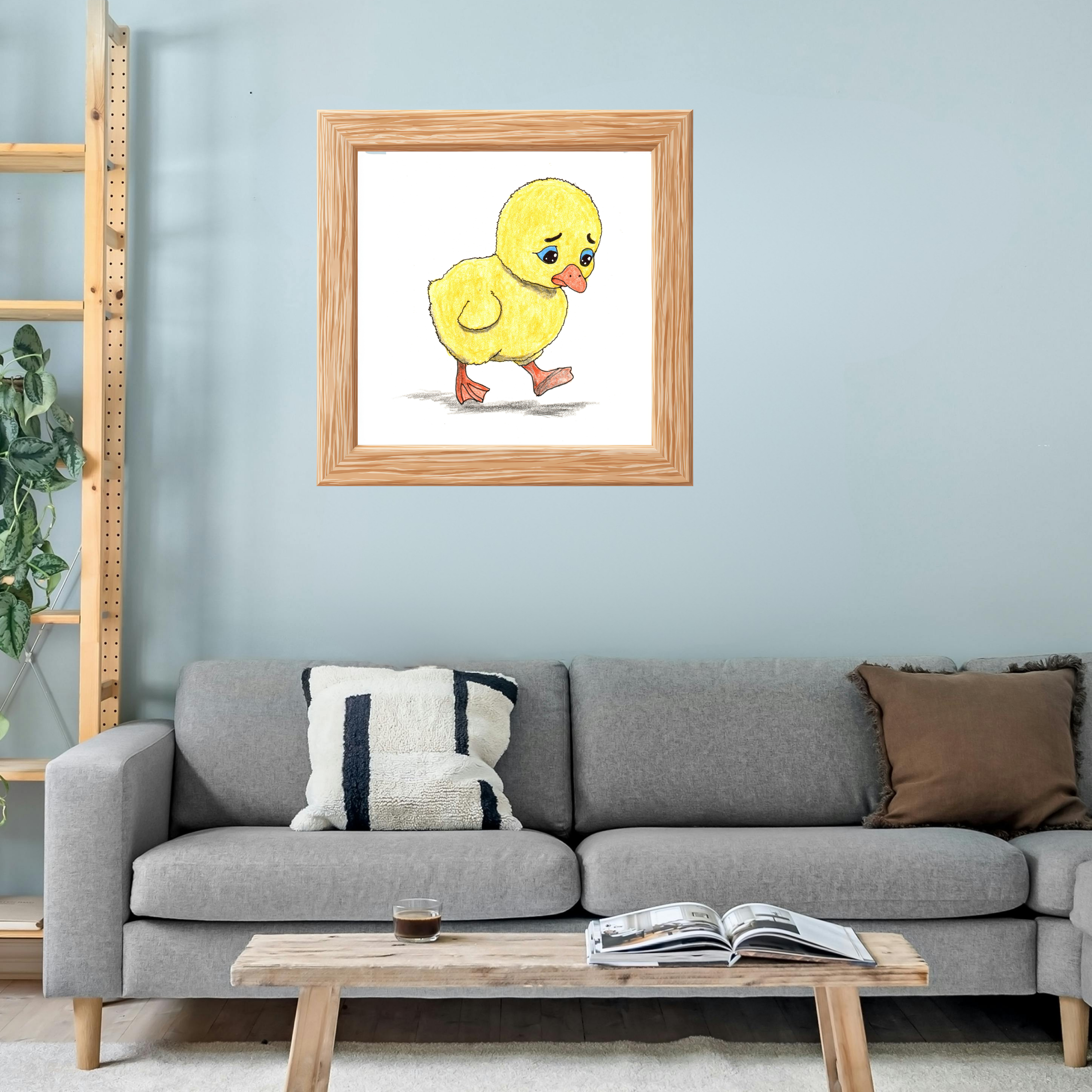 Cute Gosling Nursery Print, Baby Goose Wall Art,