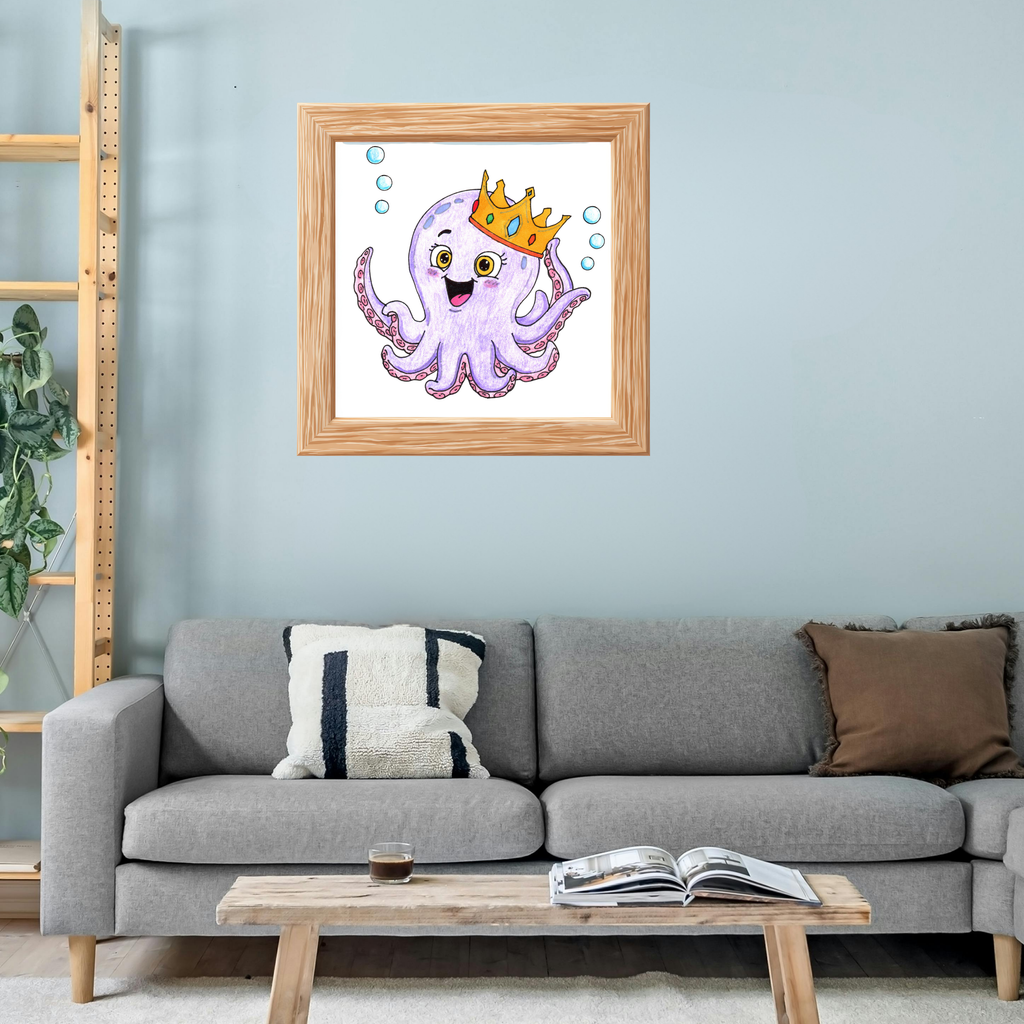 Happy Octopus Got Her Crown Back | Lost & Found Critters Octopus Print