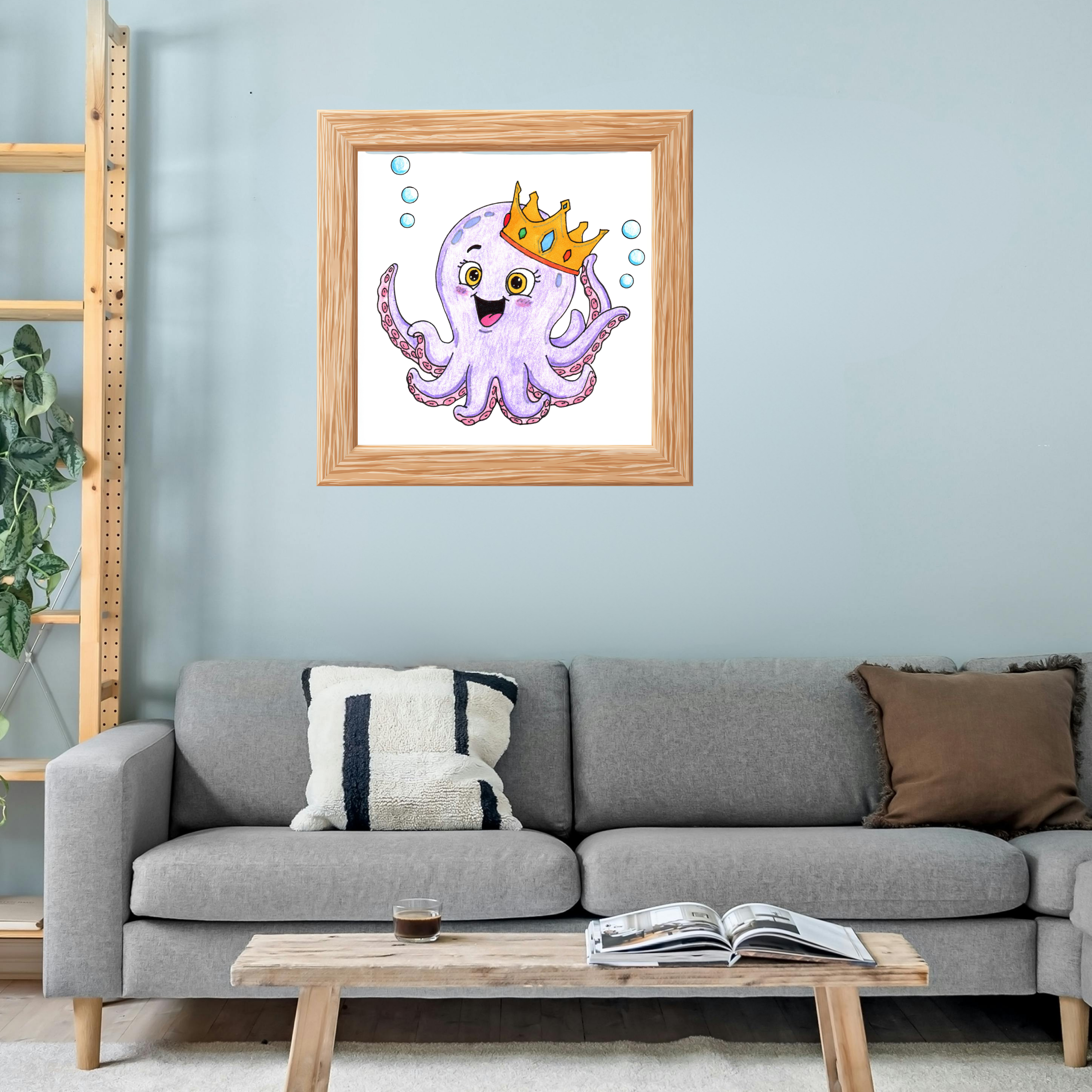 Happy Octopus Got Her Crown Back | Lost & Found Critters Octopus Print