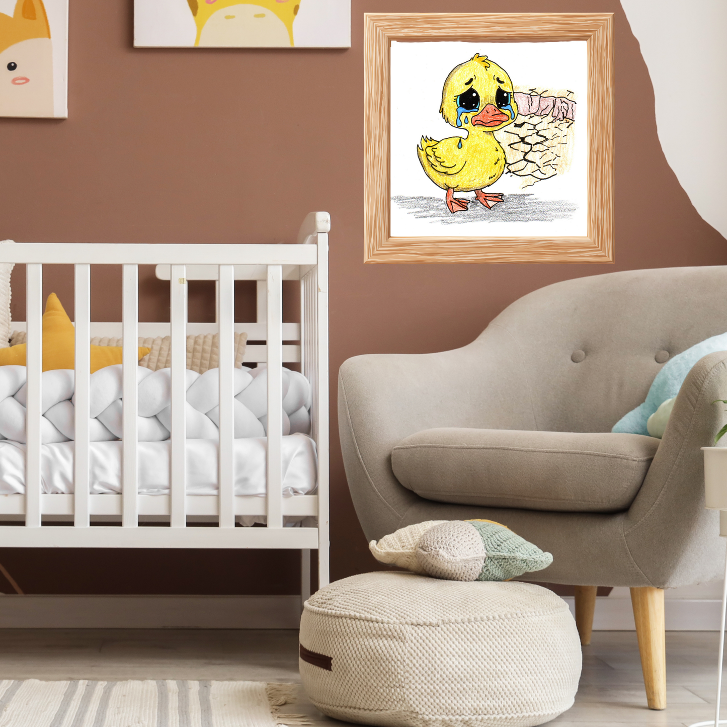 Duck Lost Her Pond Print, Sad Duck Wall Art, Hand Drawn Duck Print