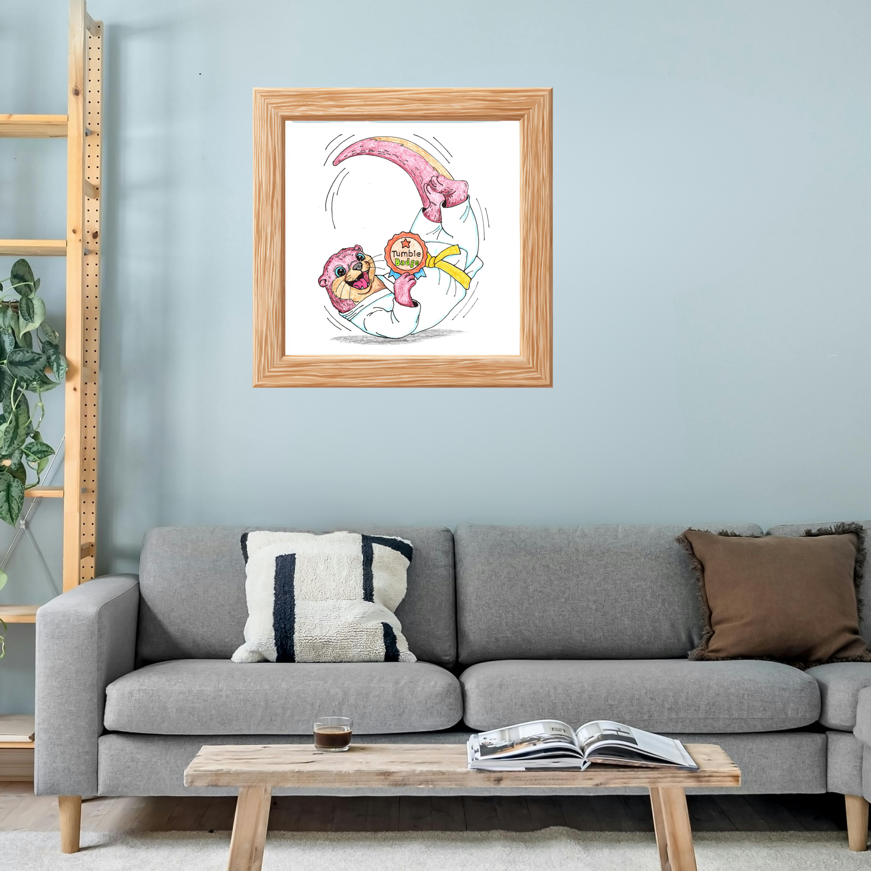 Olive the Tumbling Otter Print | Kids Martial Arts Wall Art | Brave Little Movers