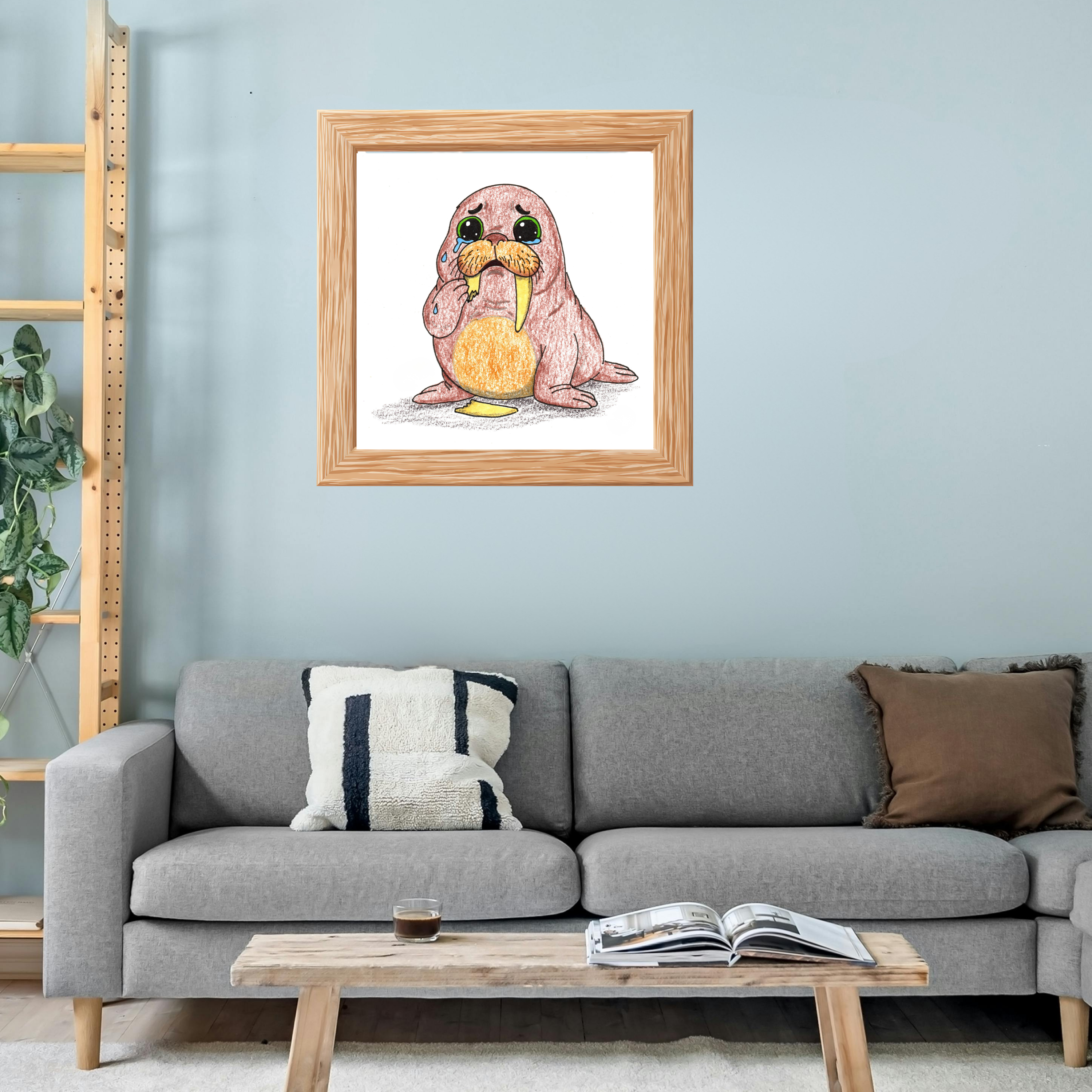 Walrus Broke His Tusk Wall Art Print, First Dentist Visit Decor, Brave Little Critters