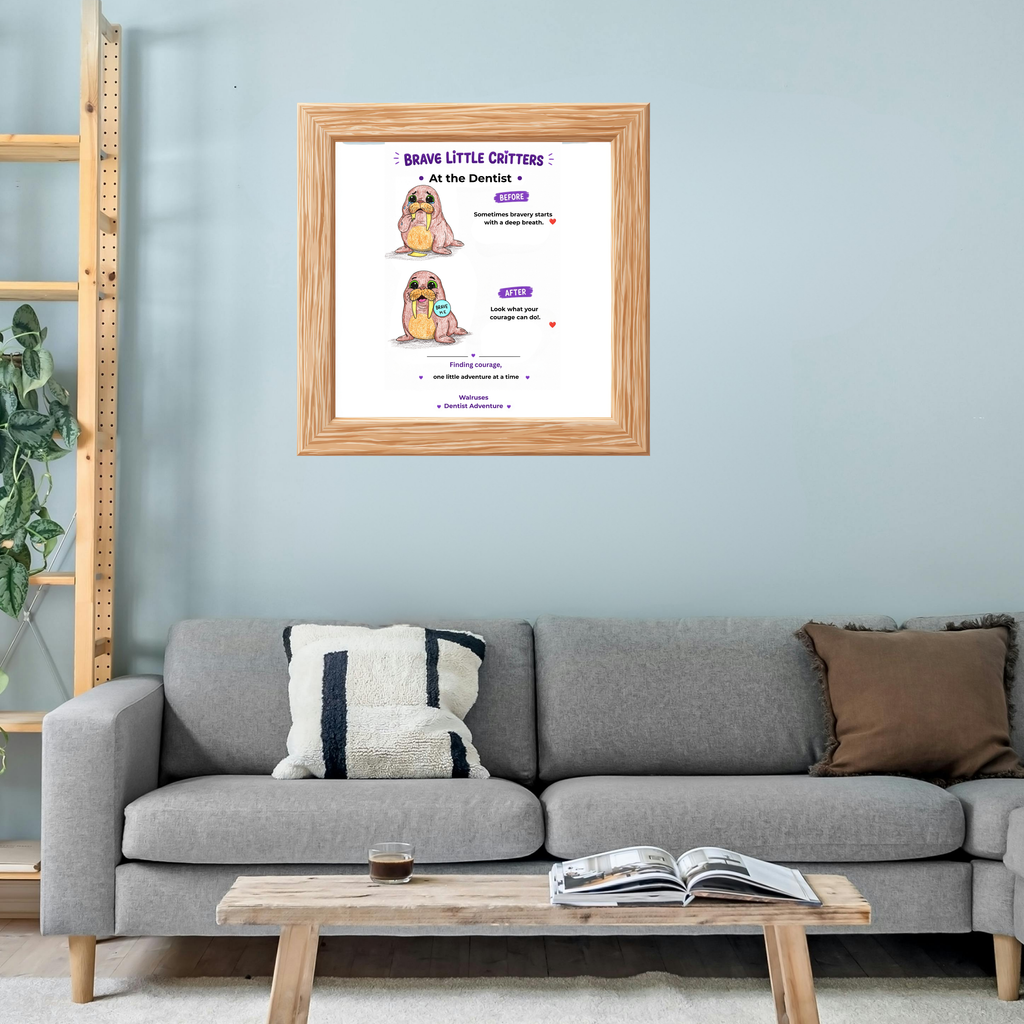 Brave Little Critters Walruses Dentist Adventure | Before & After Encouragement Poster