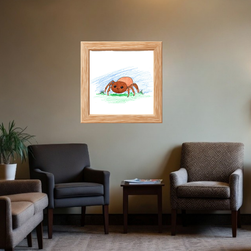 Timmy the Smiling Spider Wall Art | Cute Spider Nursery Print | Hand Drawn Spider Ar