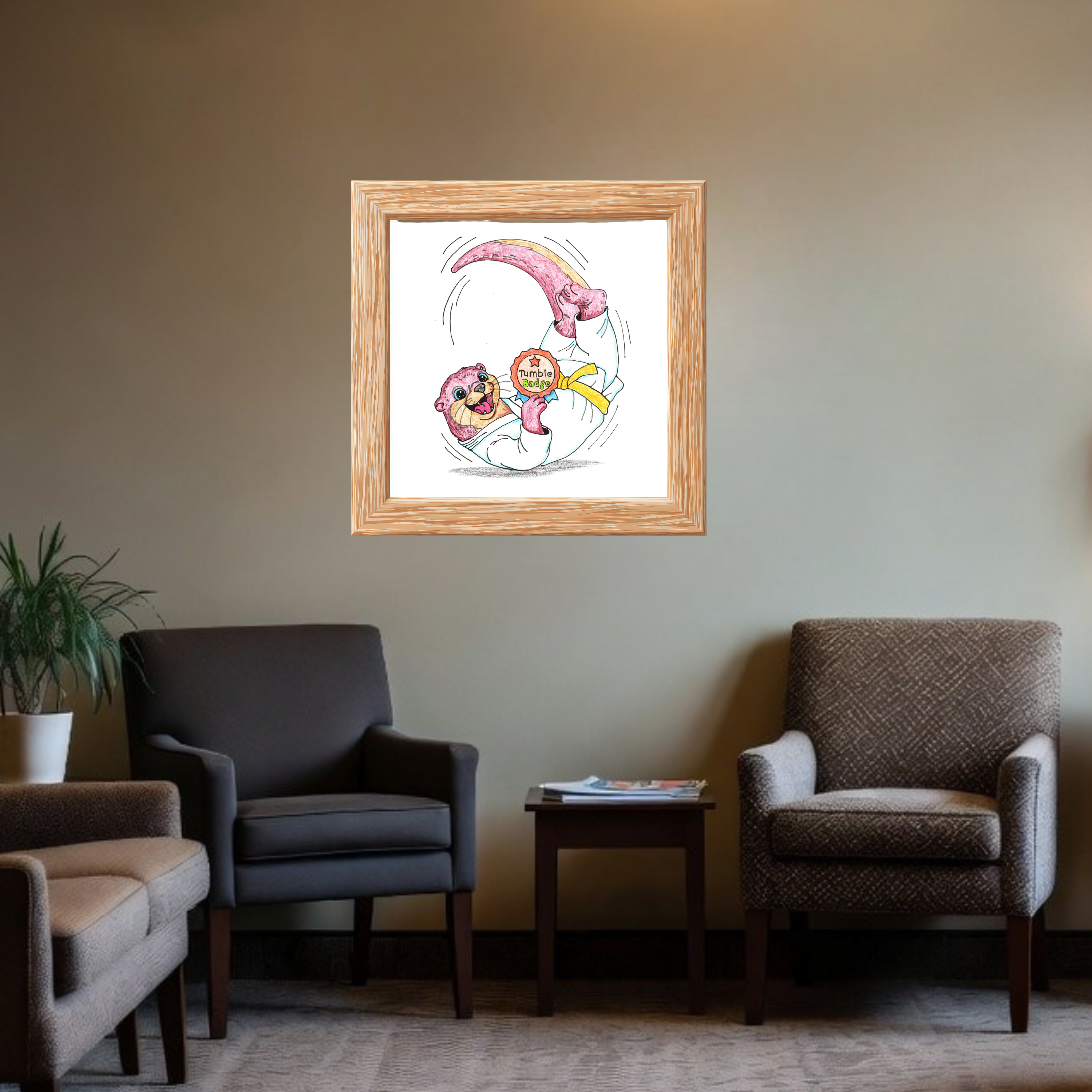 Olive the Tumbling Otter Print | Kids Martial Arts Wall Art | Brave Little Movers