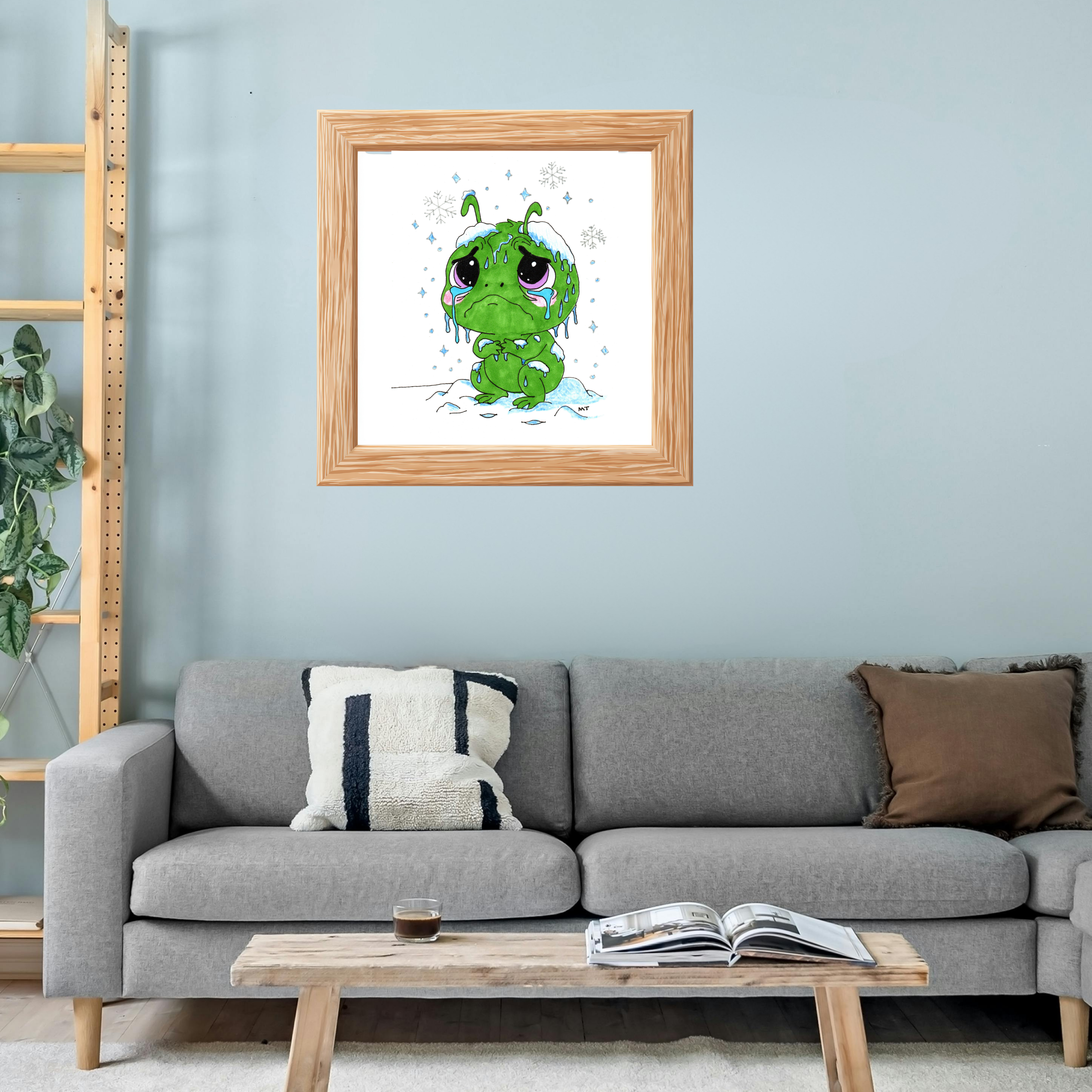 Bob the Snow Bug Wall Art | Sad Cute Bug Print
