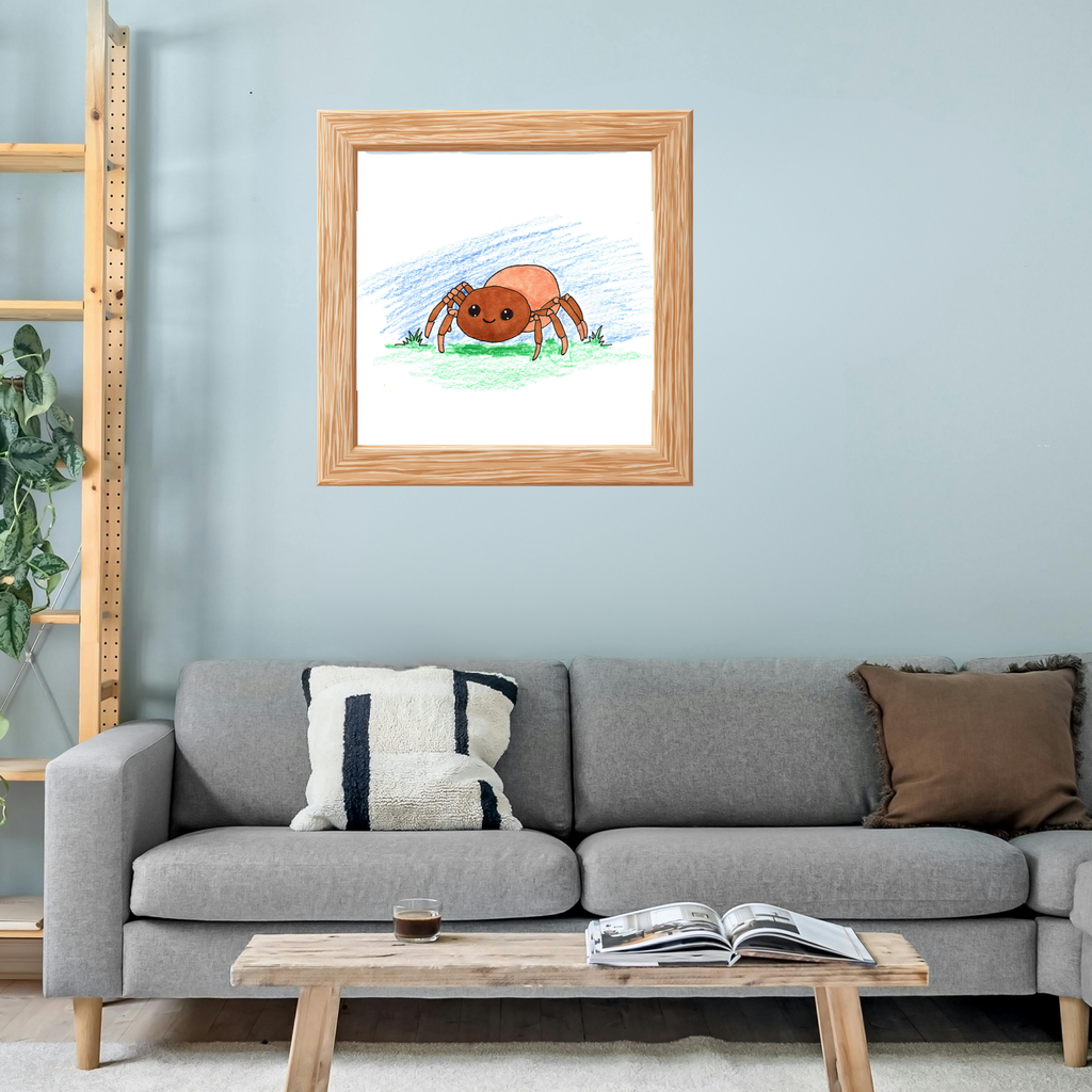 Timmy the Smiling Spider Wall Art | Cute Spider Nursery Print | Hand Drawn Spider Ar
