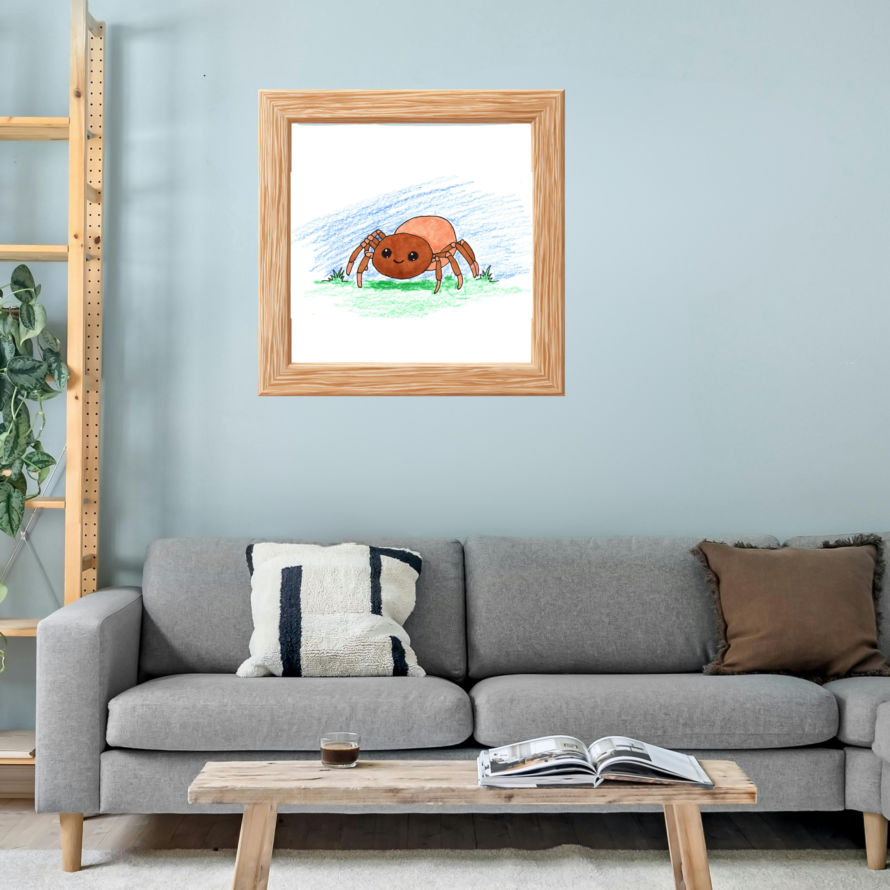 Timmy the Smiling Spider Wall Art | Cute Spider Nursery Print | Hand Drawn Spider Ar